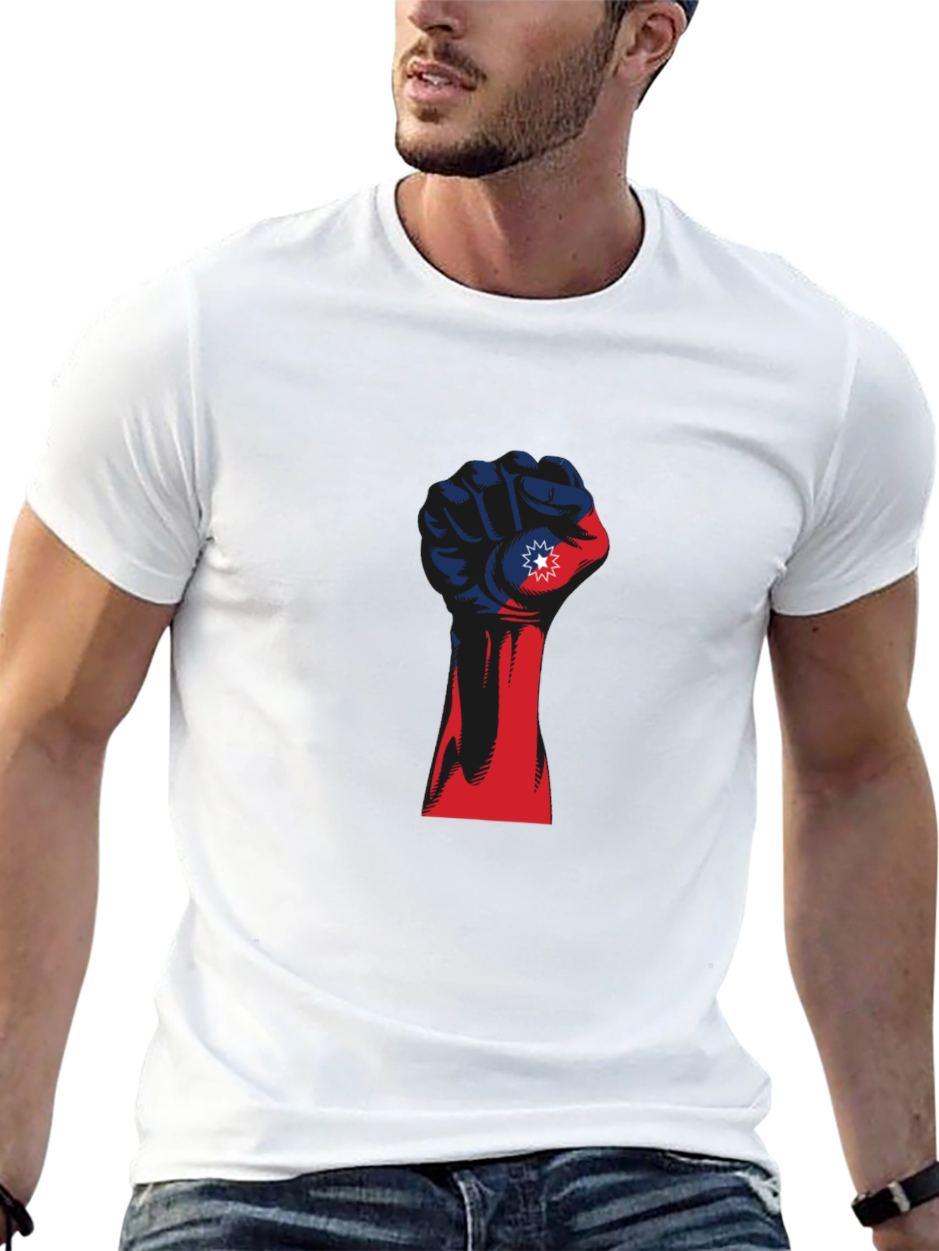 Juneteenth Fist T-Shirt - Red White & Blue