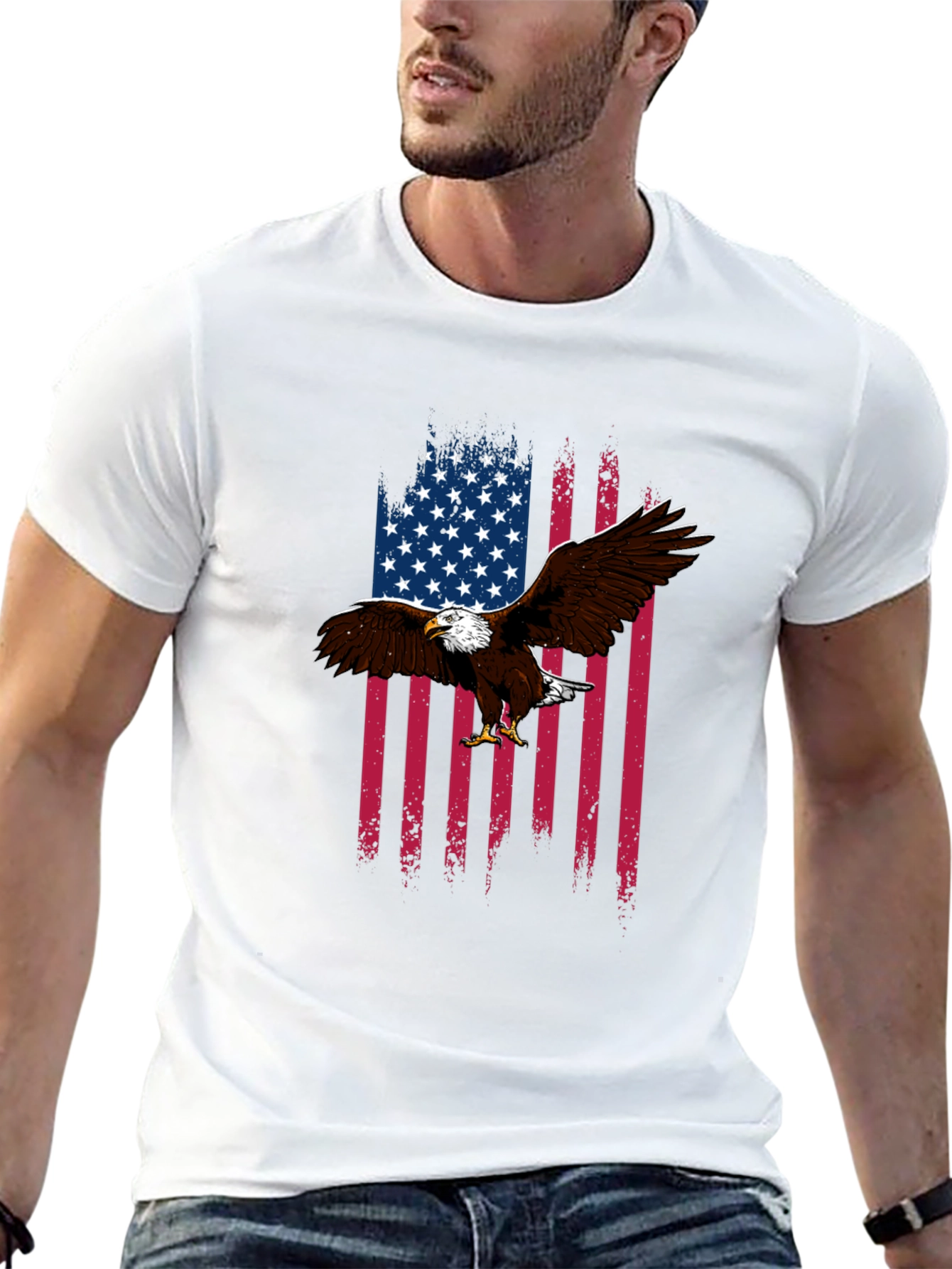 American Flag Eagle Graphic Tee