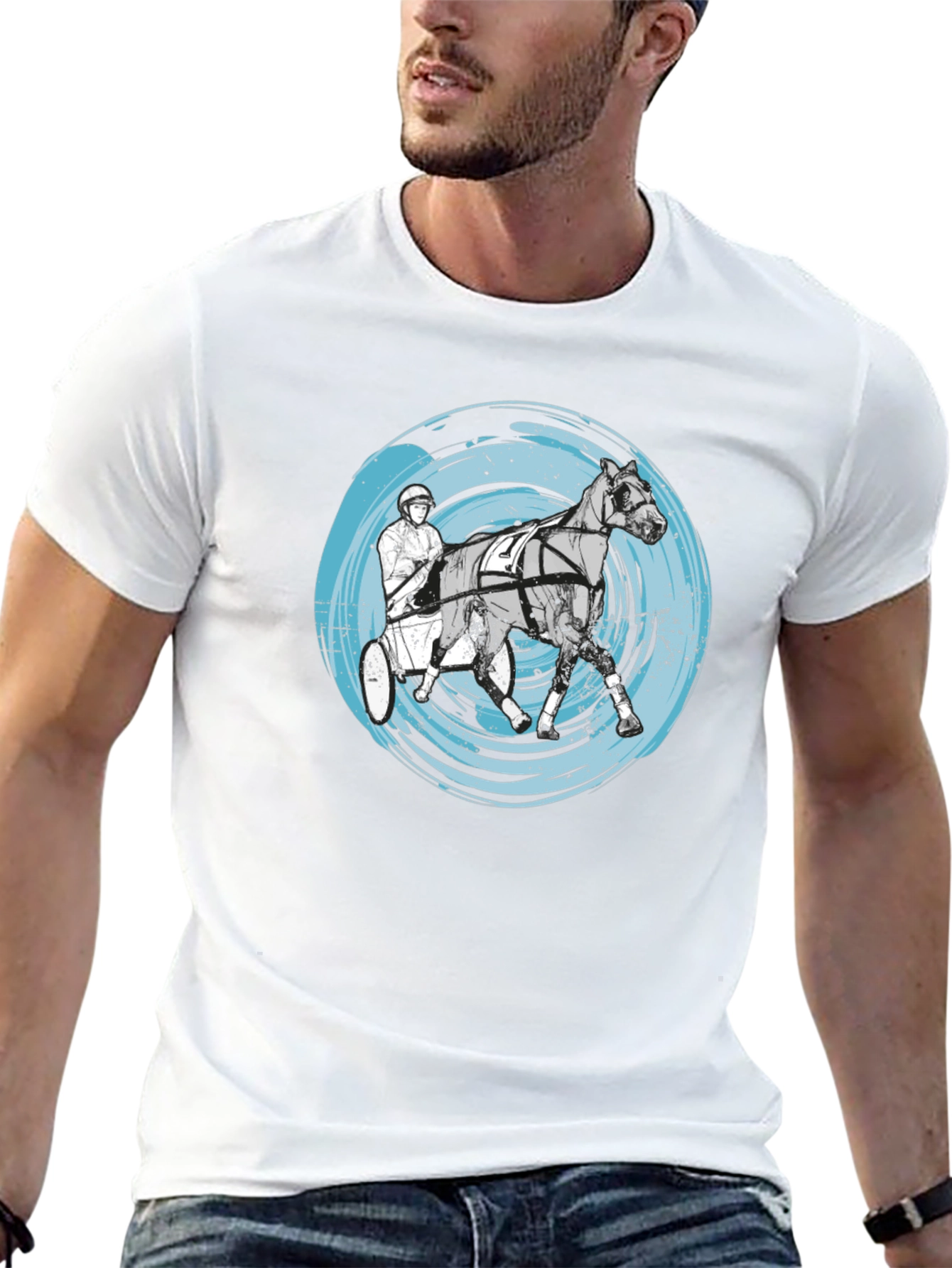 Harness Racing Tee - Distressed Circle Design