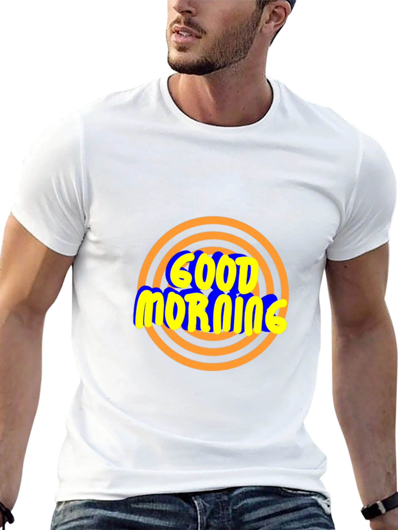 Good Morning Graphic T-Shirt - Stylish Black Tee