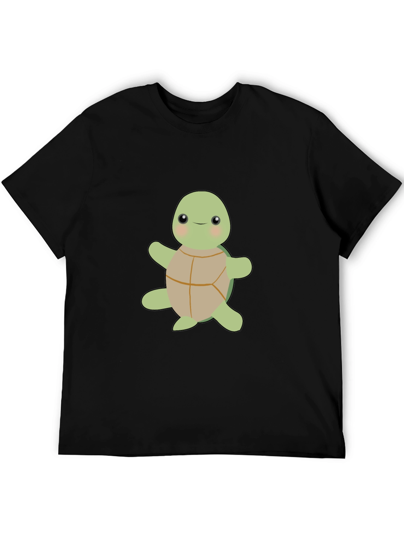 Cute Turtle Graphic Black T-Shirt