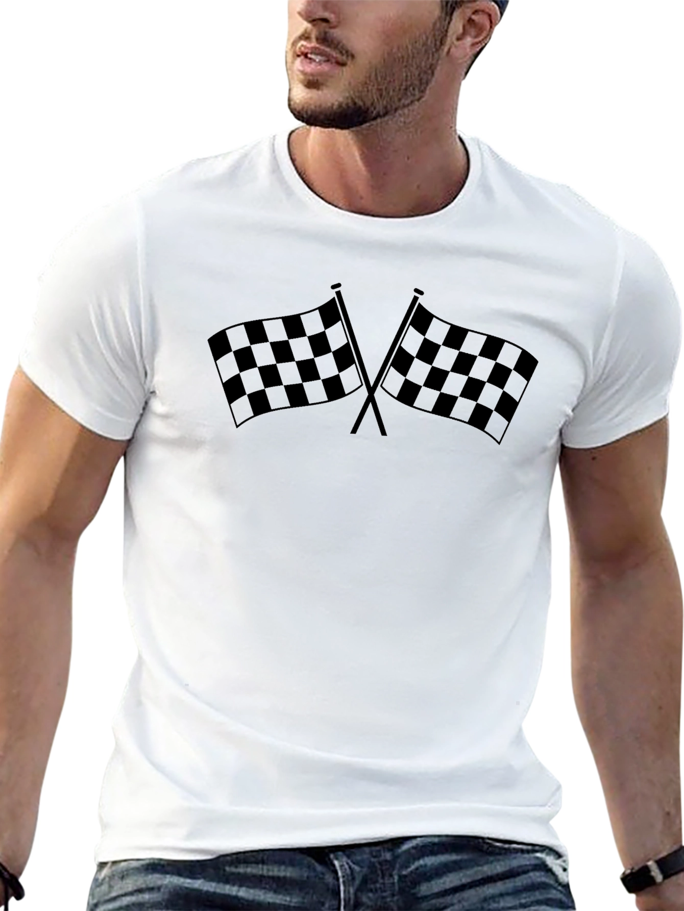 Checkered Flags Graphic Tee - Racing Fan T-Shirt