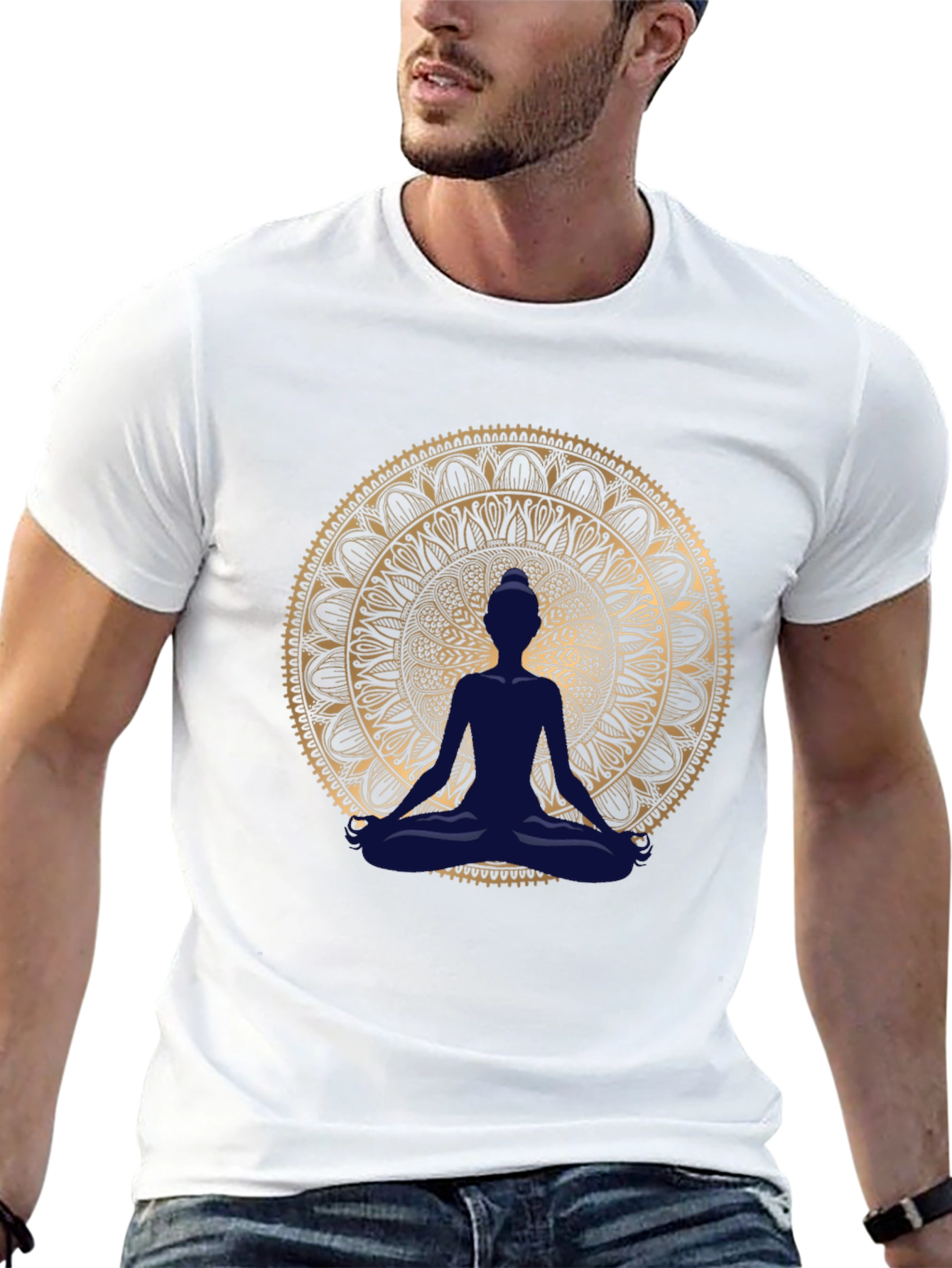 Meditative Mandala T-Shirt - Black
