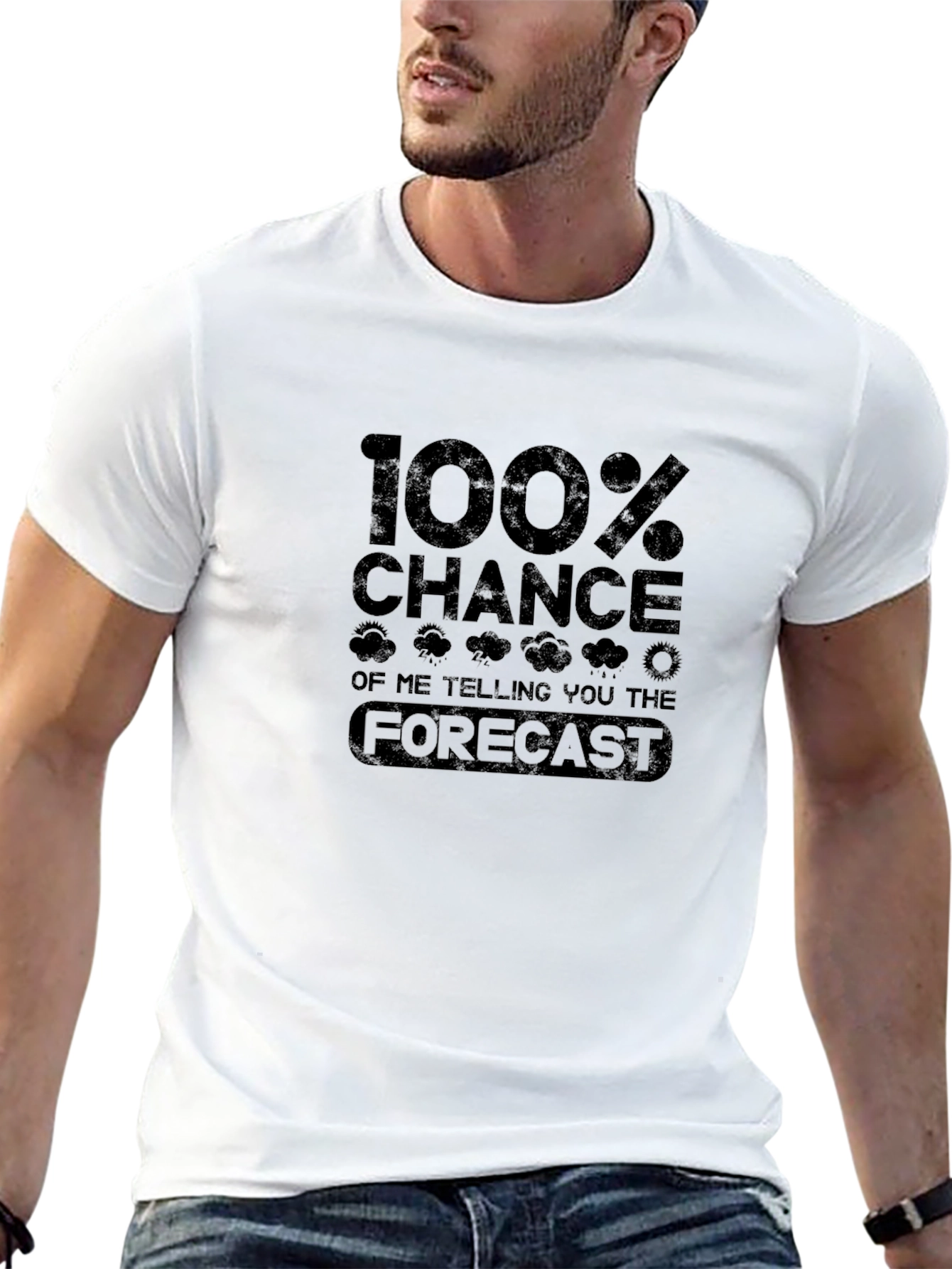 Funny Weather Forecast Mens Black T-Shirt