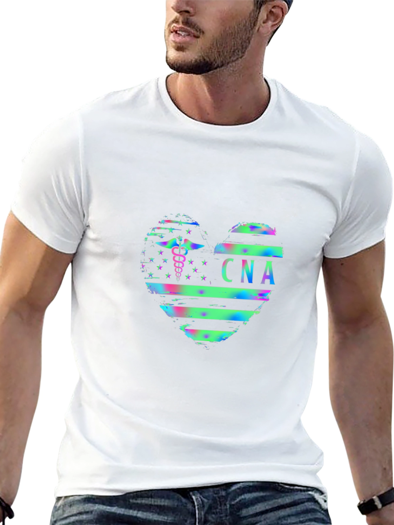 CNA Heart Graphic Tee - Certified Nursing Assistant T-Shirt