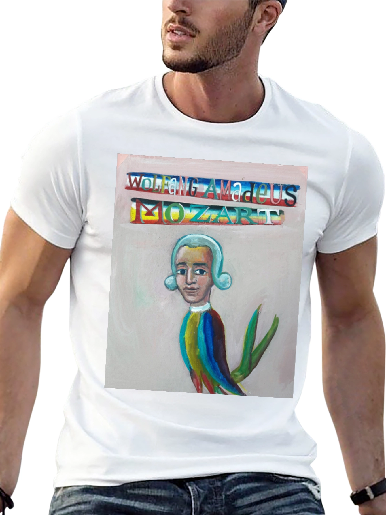 Mozart Portrait T-Shirt - Unique Artistic Design