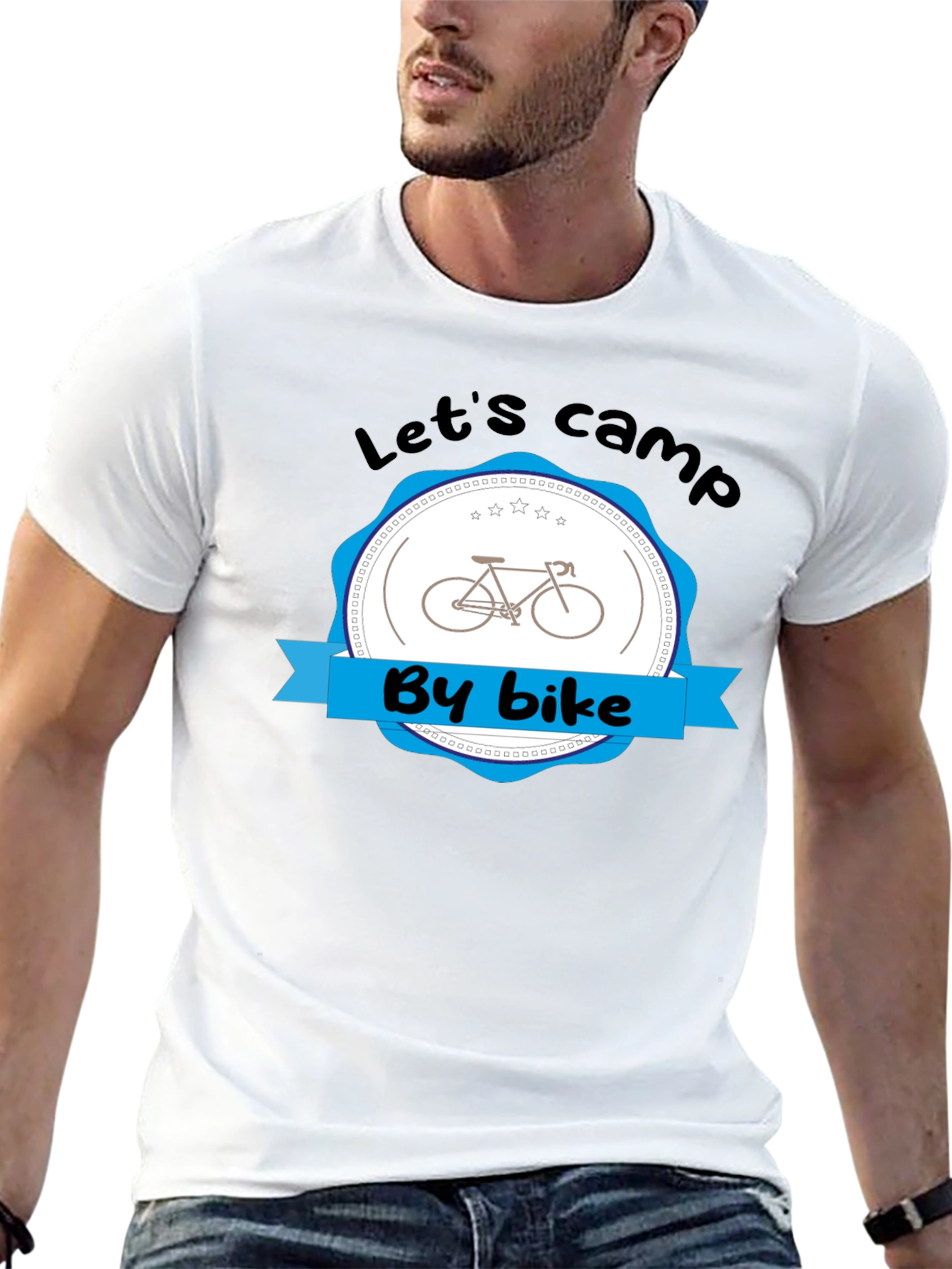 Lets Camp By Bike Black T-Shirt