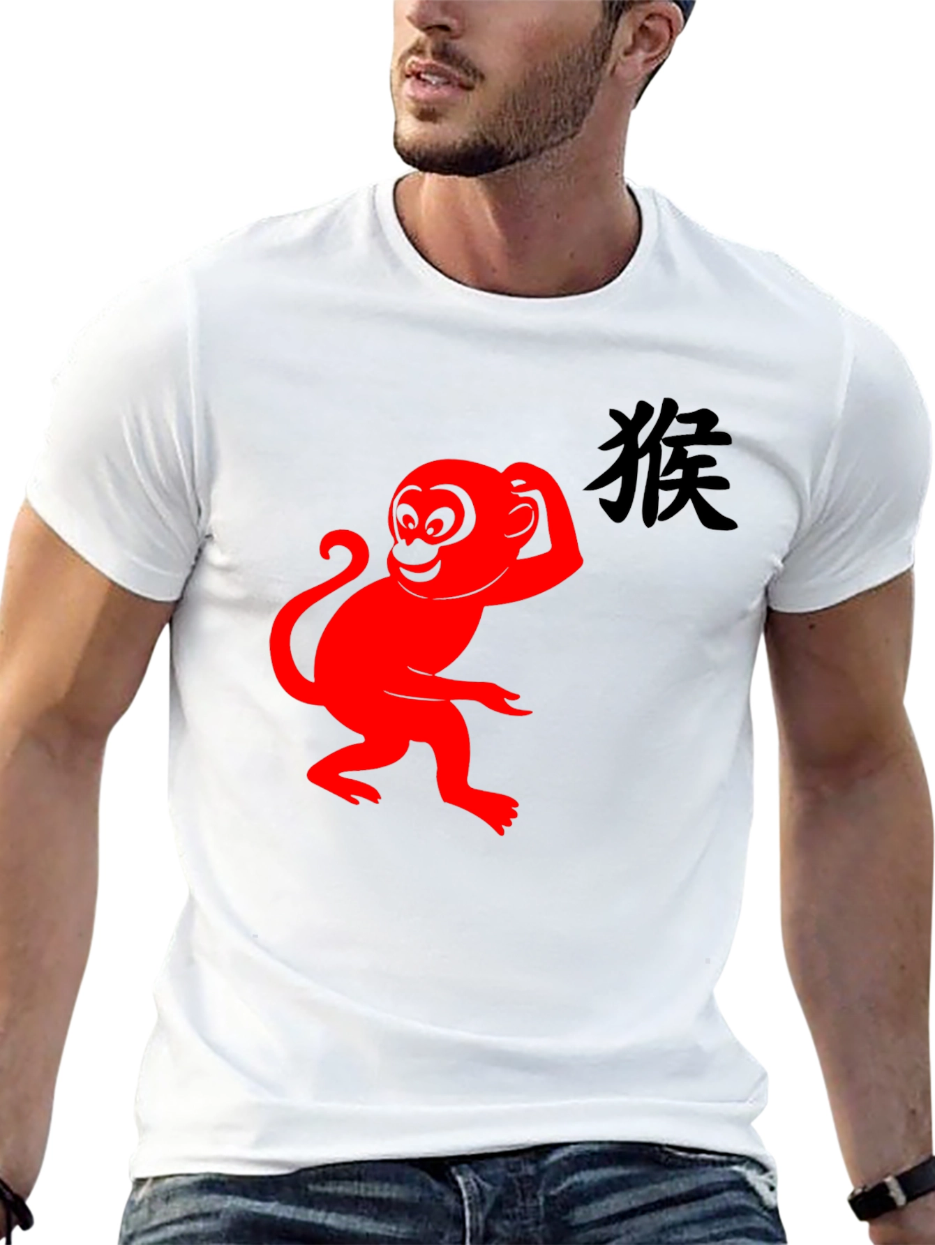 Red Monkey Graphic T-Shirt - Classic Black Tee