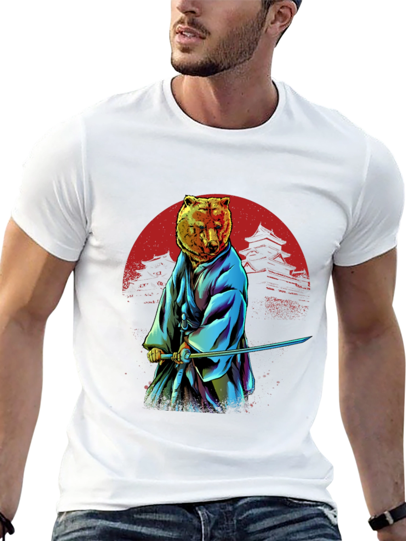 Samurai Bear T-Shirt - Unique Graphic Tee