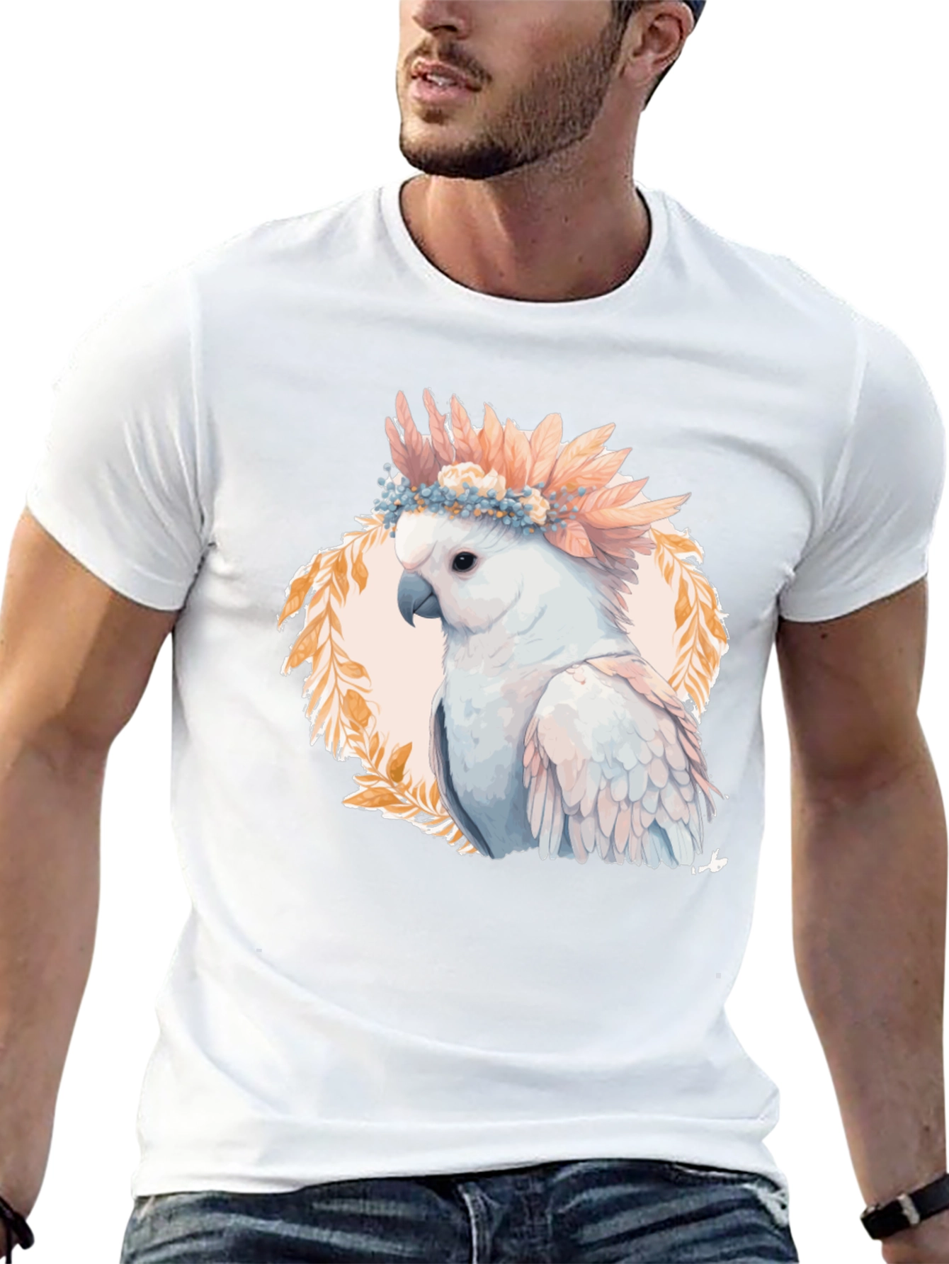 Cockatoo Flower Crown Graphic Tee