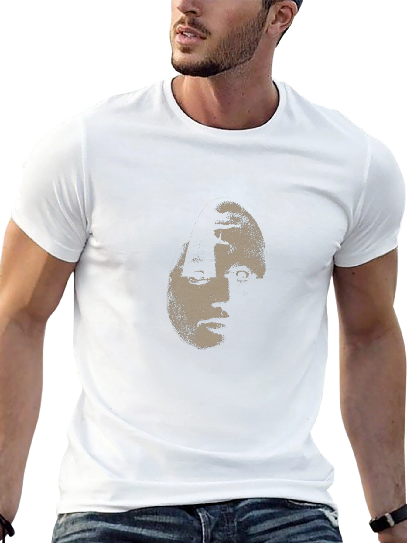 Creepy Face Graphic Black T-Shirt