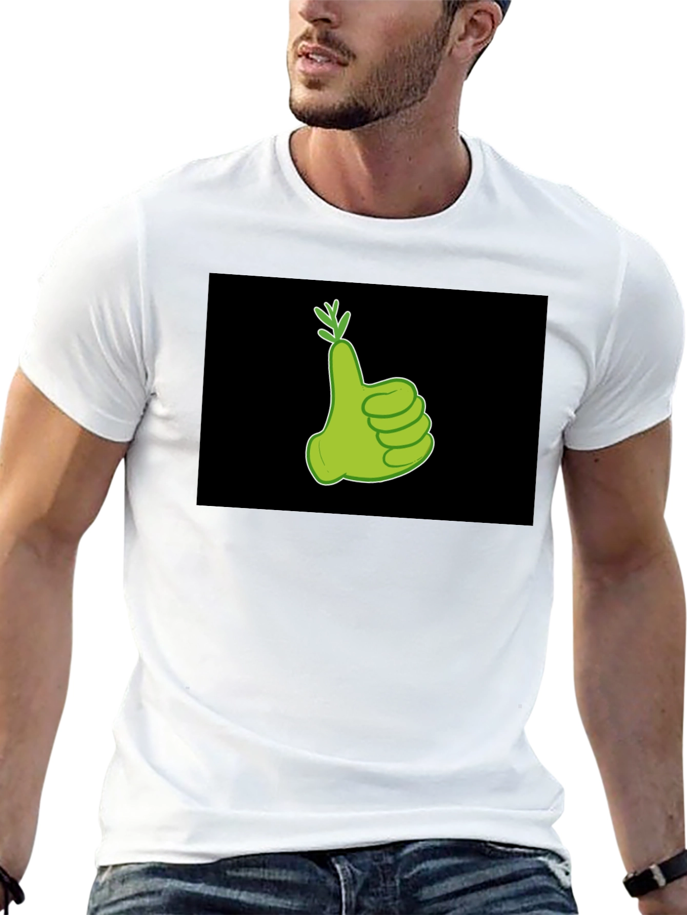 Thumbs Up Carrot Graphic Tee - Black