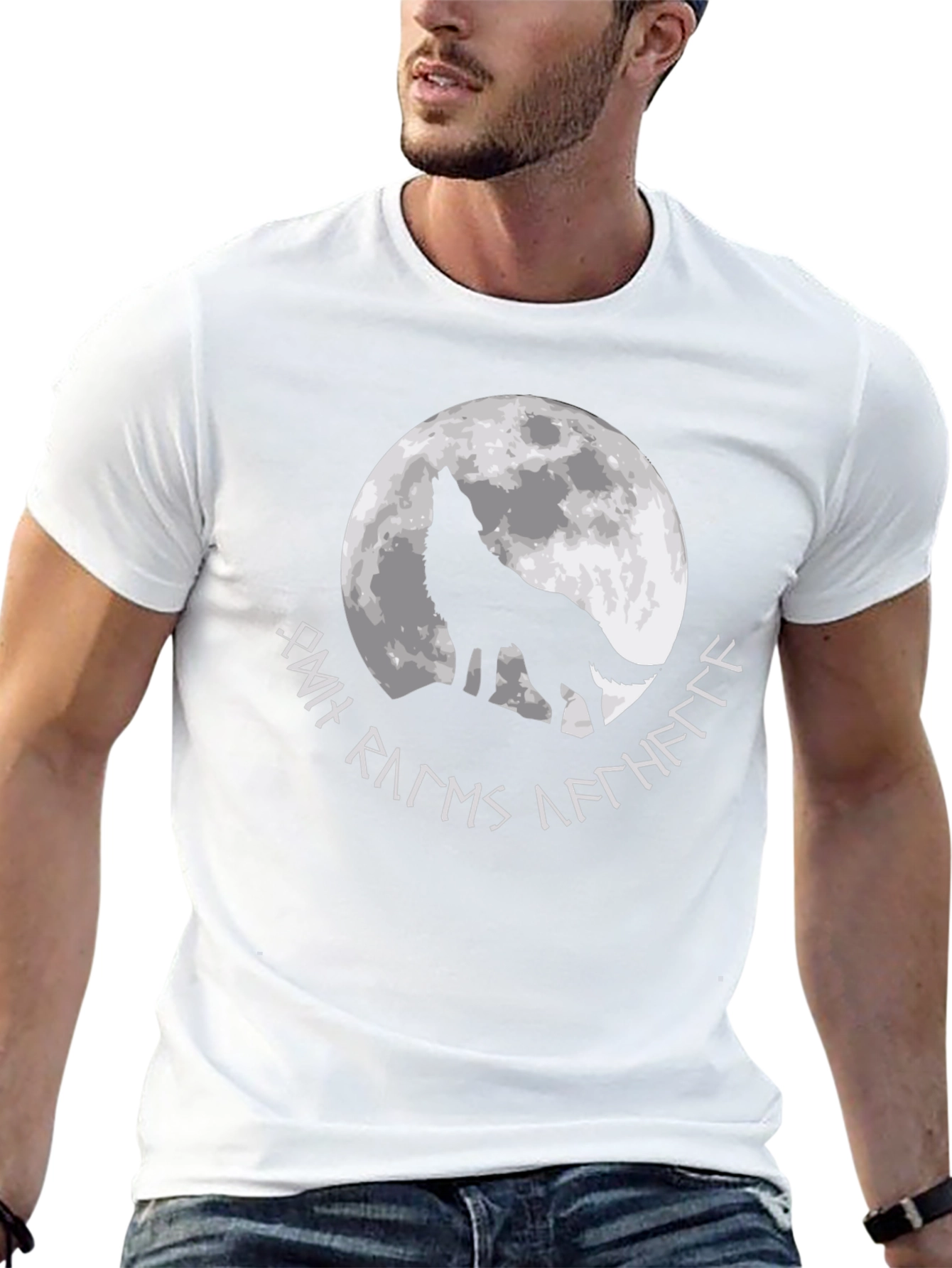 Wolf Howling at Moon Graphic Tee