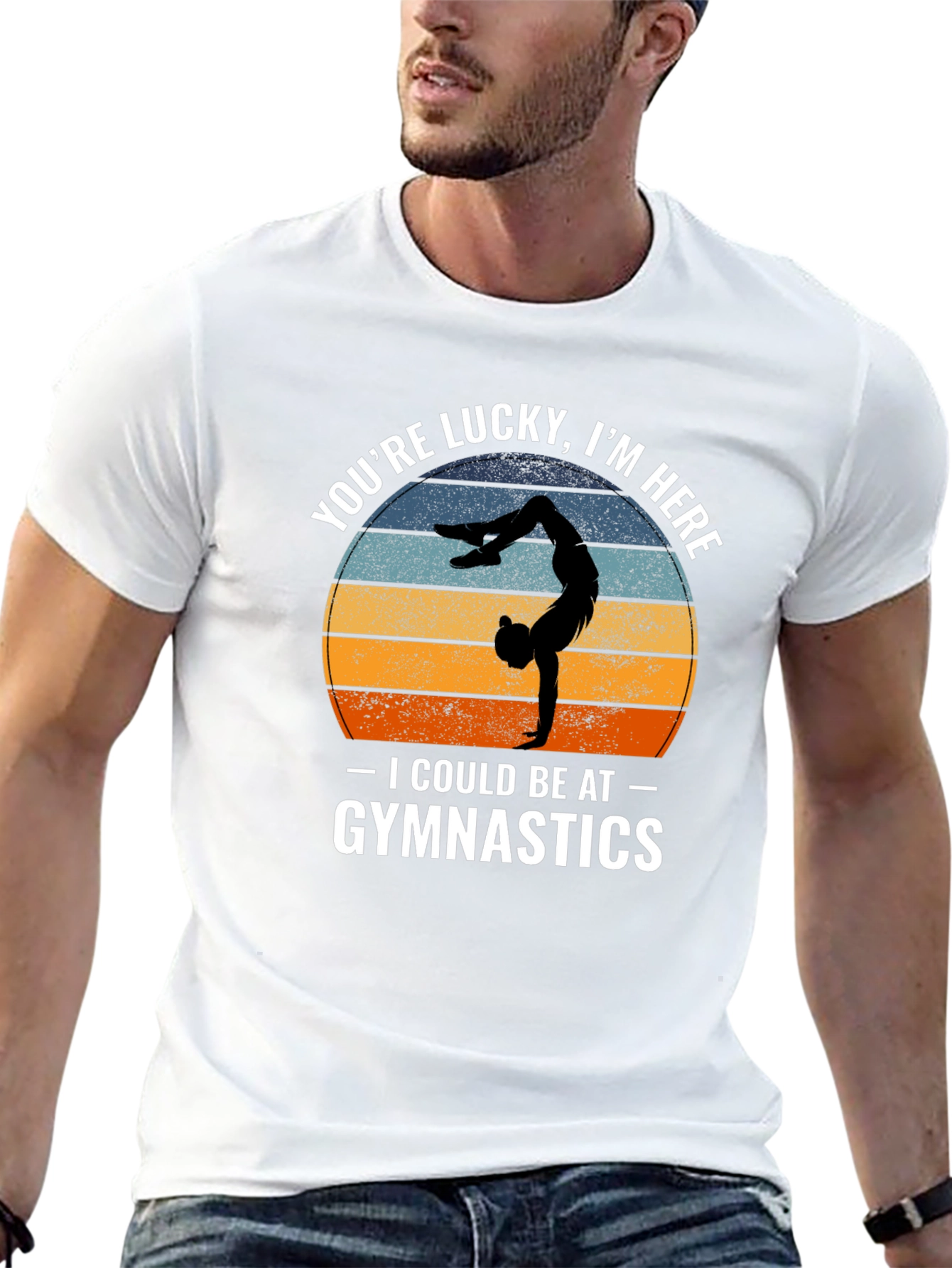 Lucky Im Here Gymnastics Tee