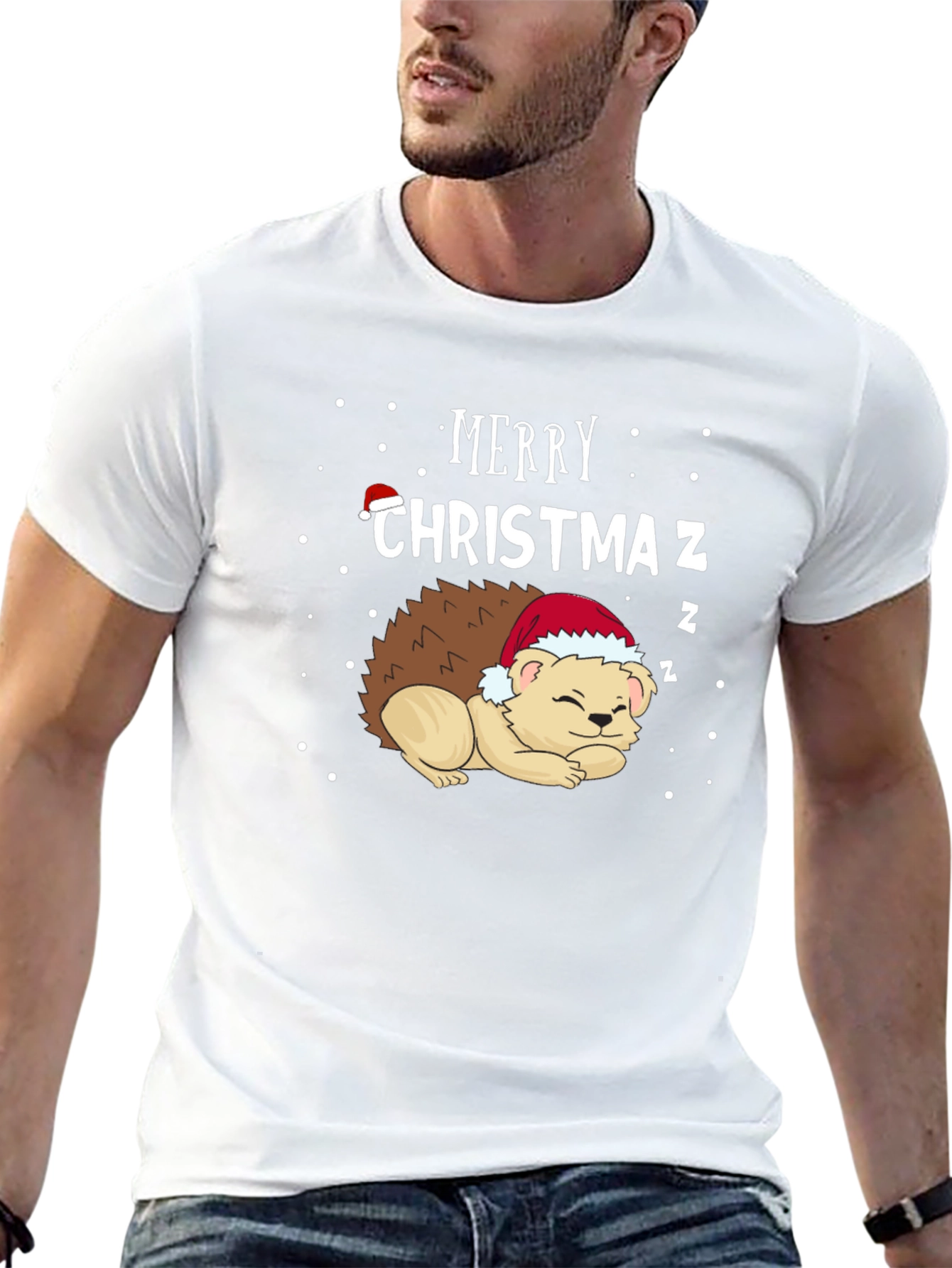 Merry Christmaz Hedgehog Graphic Tee