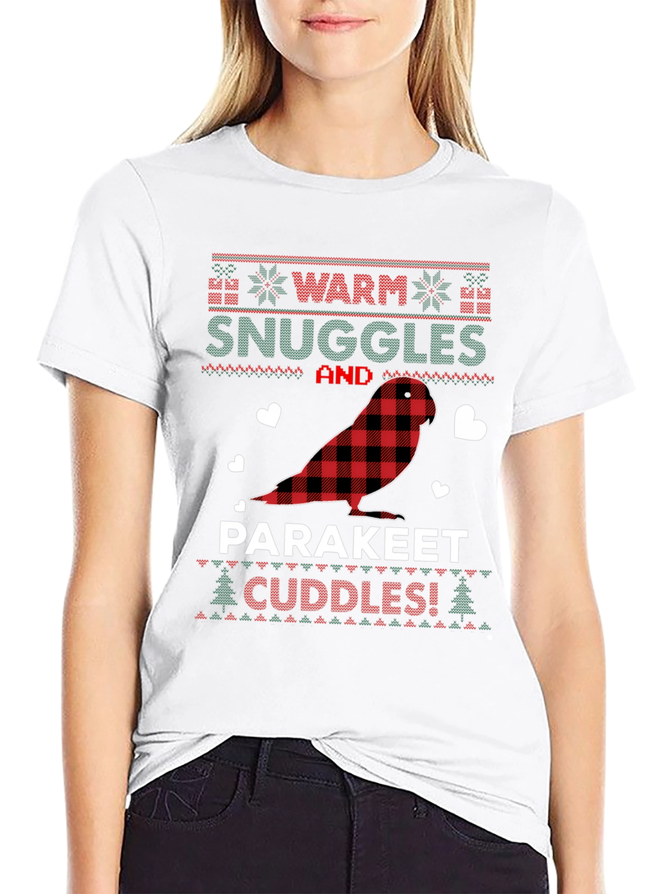Parakeet Cuddles Christmas T-Shirt