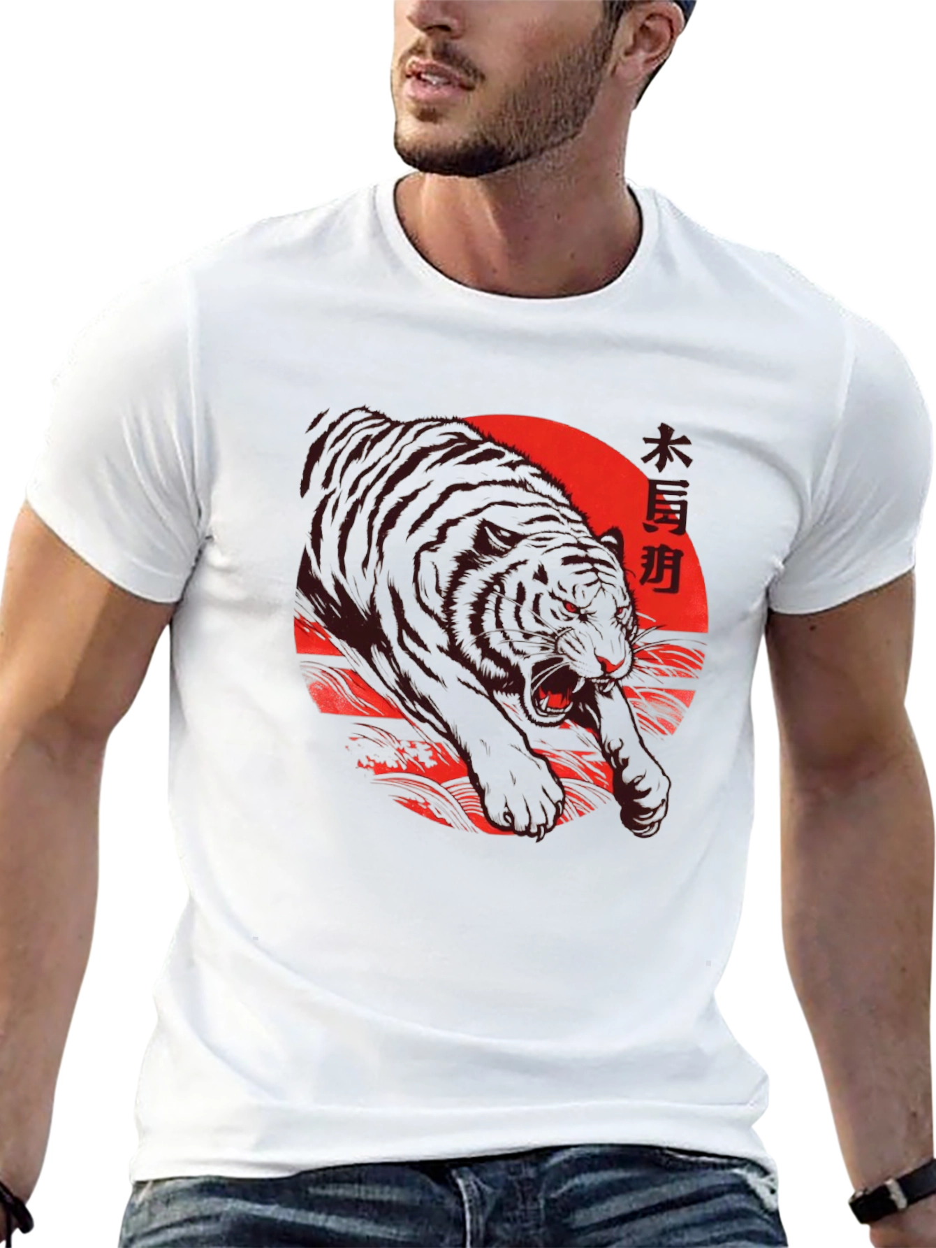Tiger Graphic Tee - Japanese Art Style Shirt