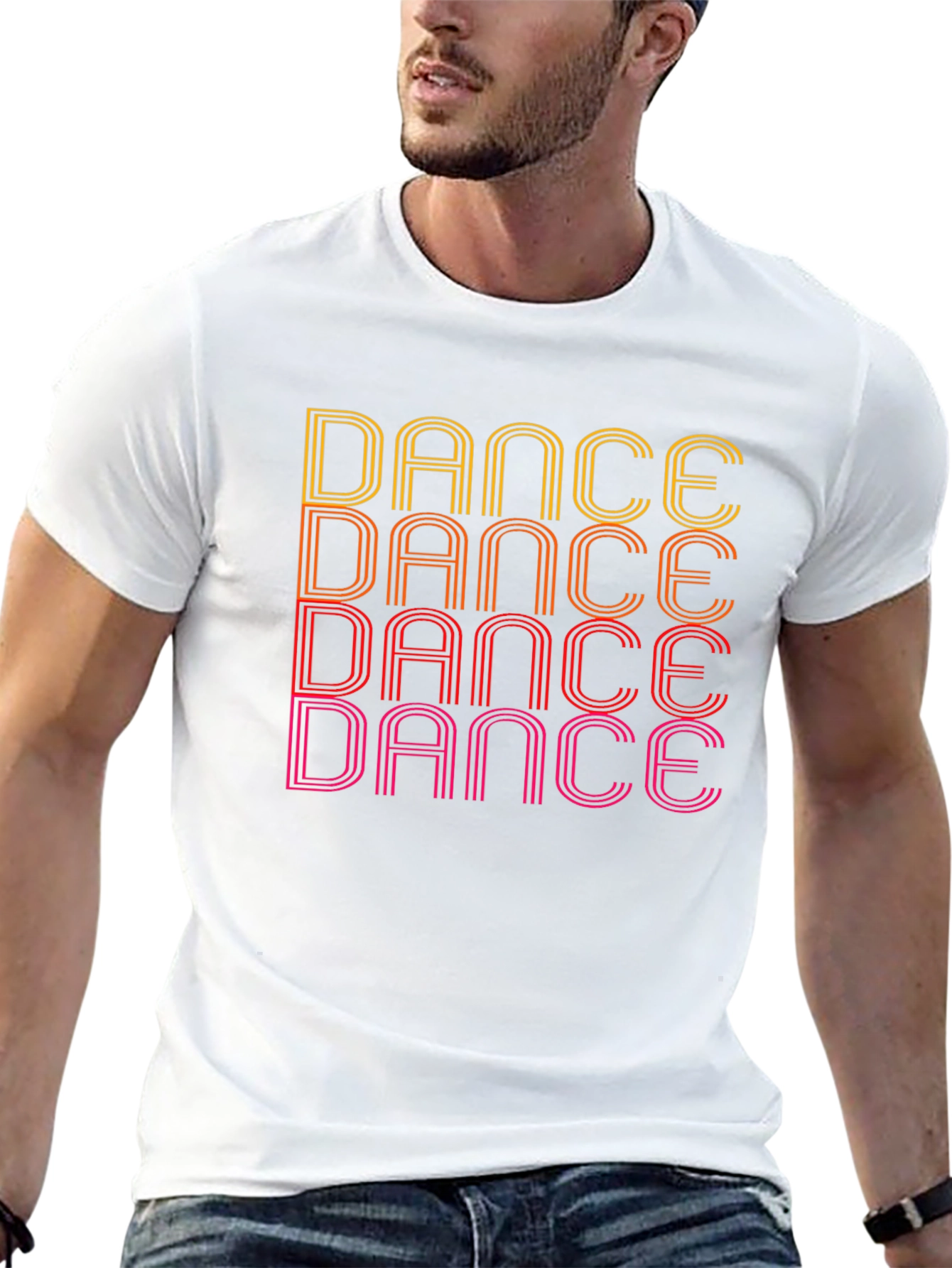 Retro Dance Graphic Tee - Black Cotton T-Shirt