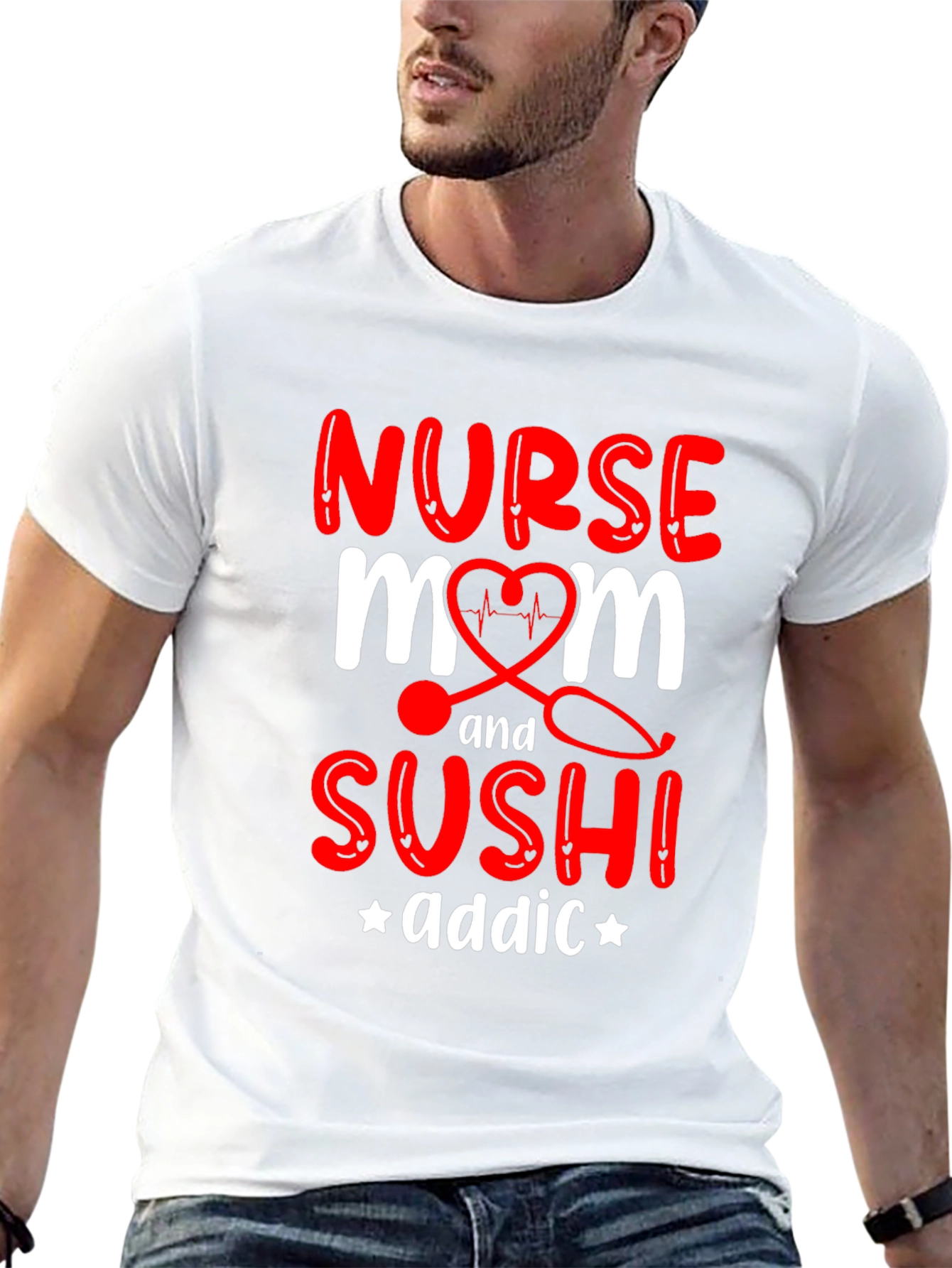 Nurse Mom Sushi Addict Graphic T-Shirt