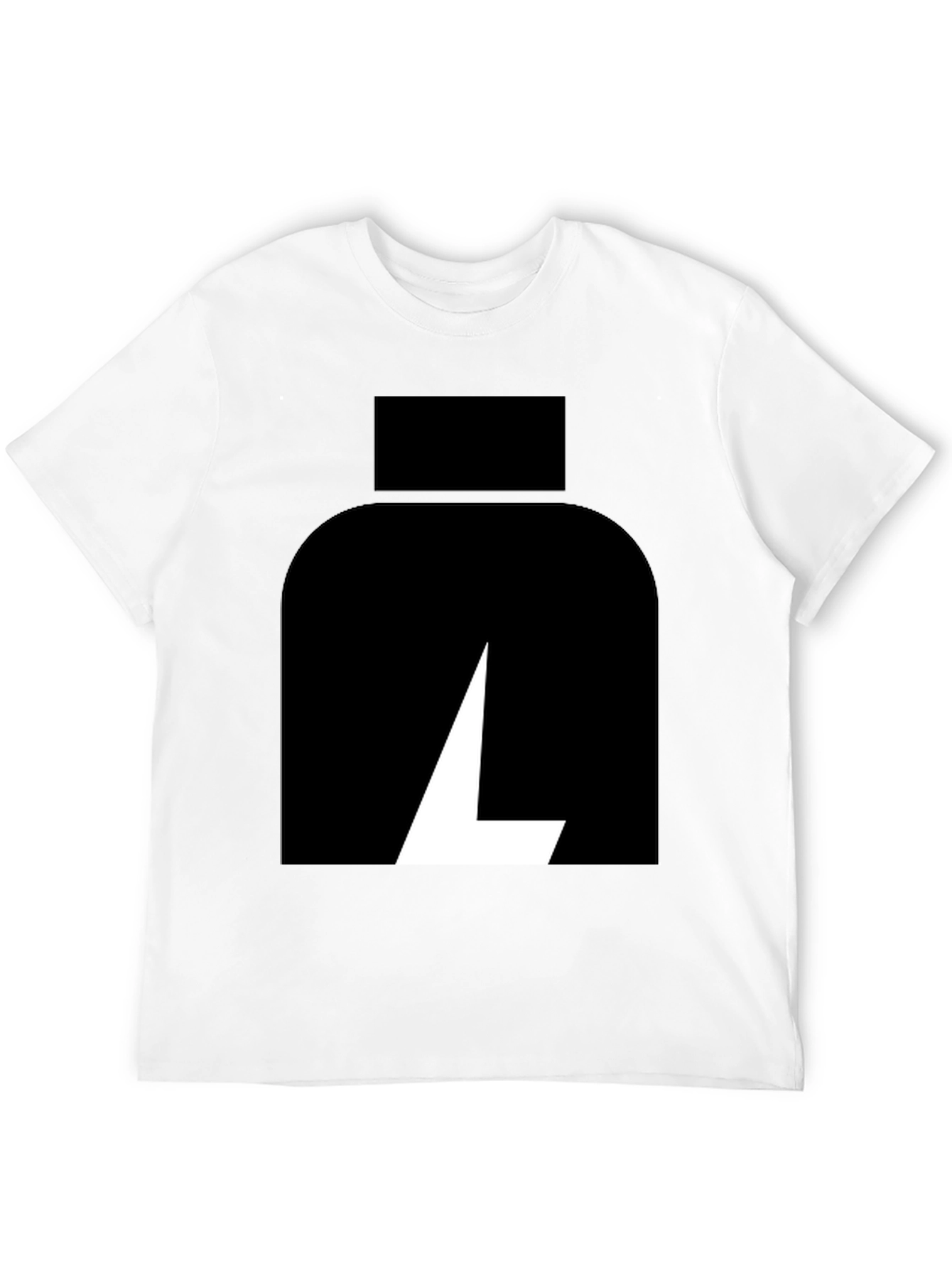 Black T-Shirt with Abstract White Logo