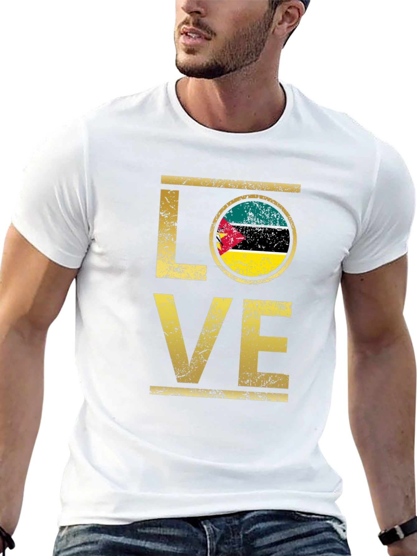 Mozambique Flag Love T-Shirt