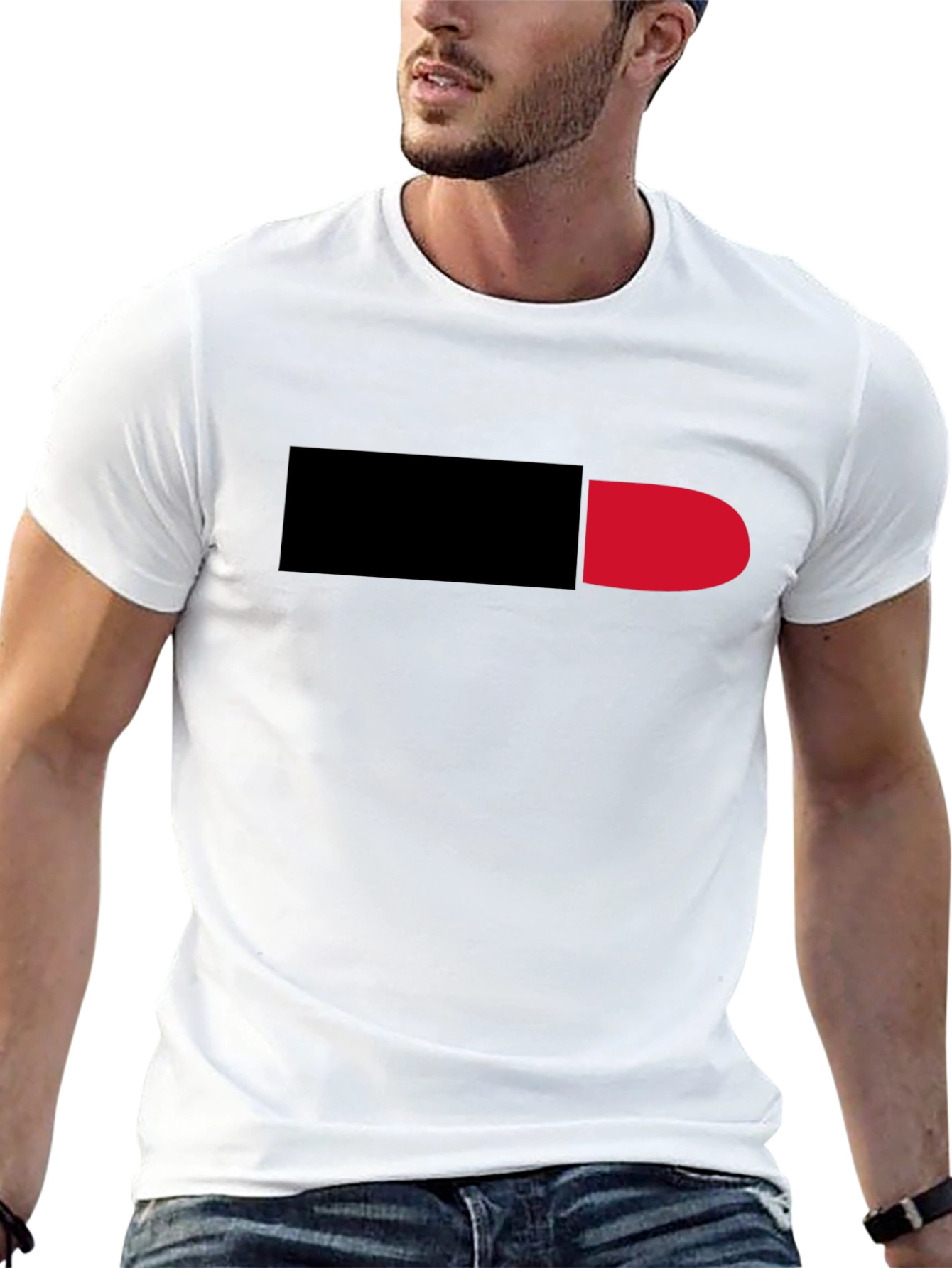Black Tee with Red & Black Pill Graphic