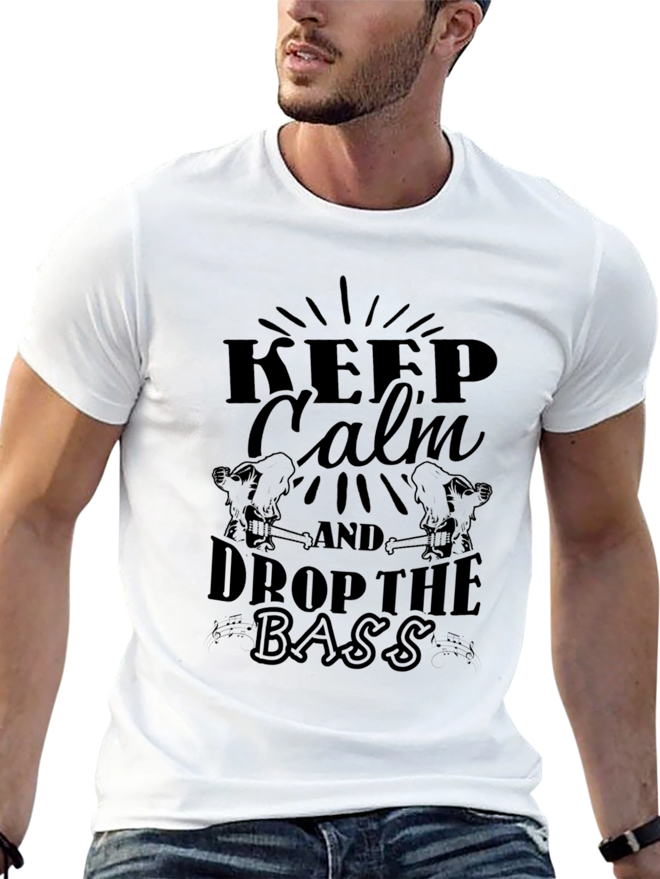 Keep Calm Drop the Bass Black Graphic Tee