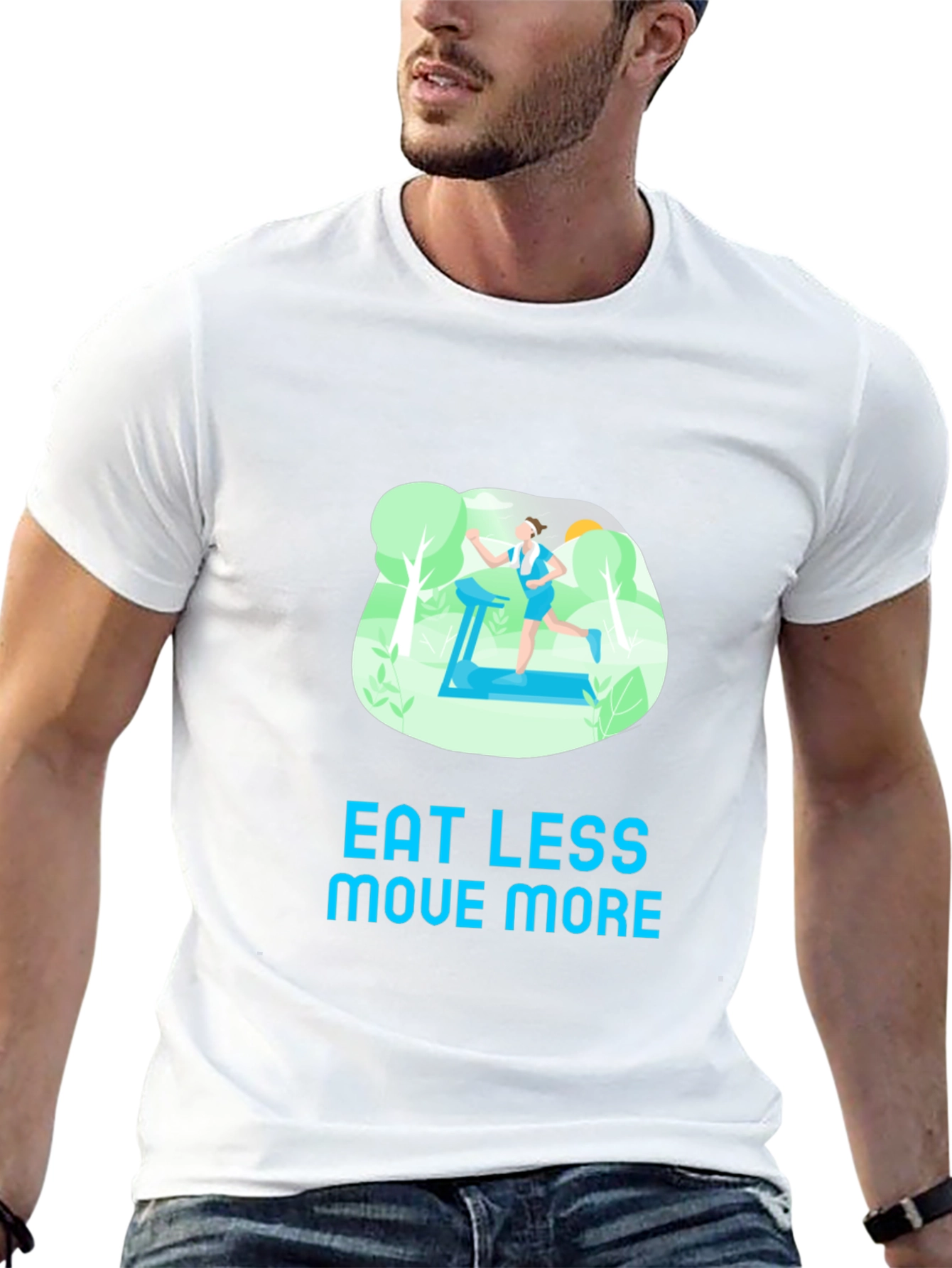 Eat Less Move More Black T-Shirt