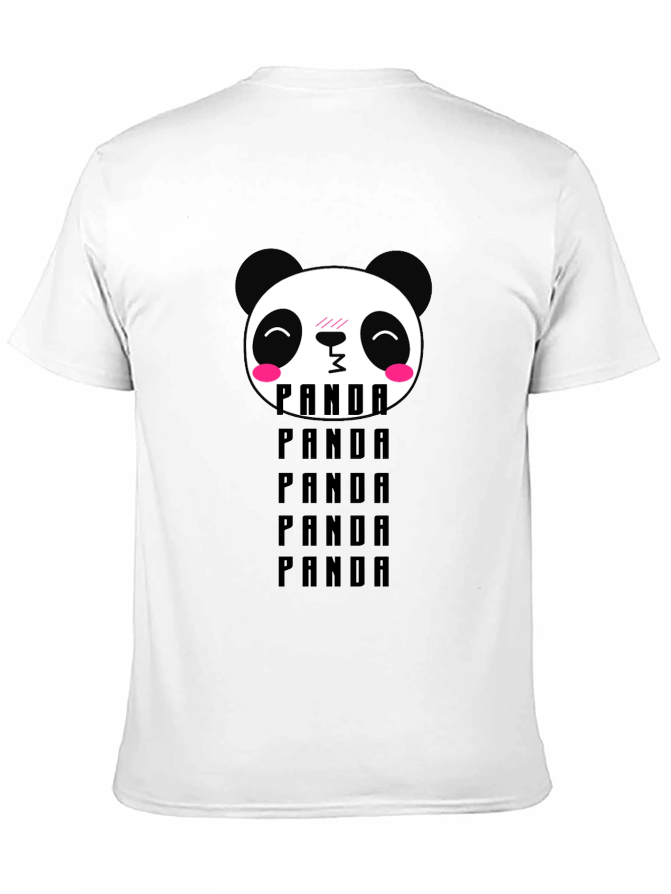 Cute Panda Head Graphic T-Shirt - Black