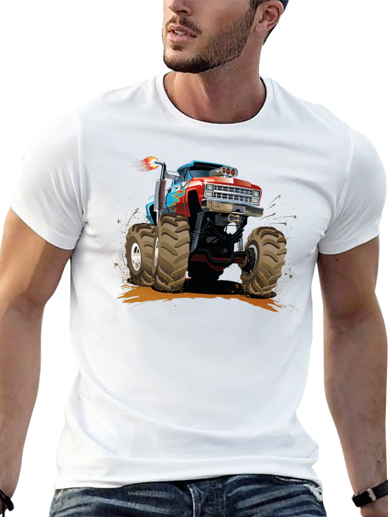 Monster Truck Graphic Tee - Black Cotton T-Shirt