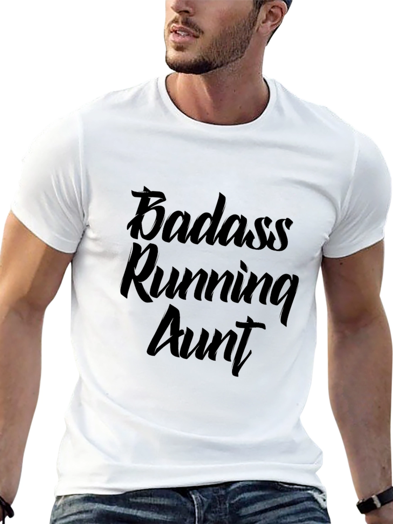 Badass Running Aunt Black T-Shirt