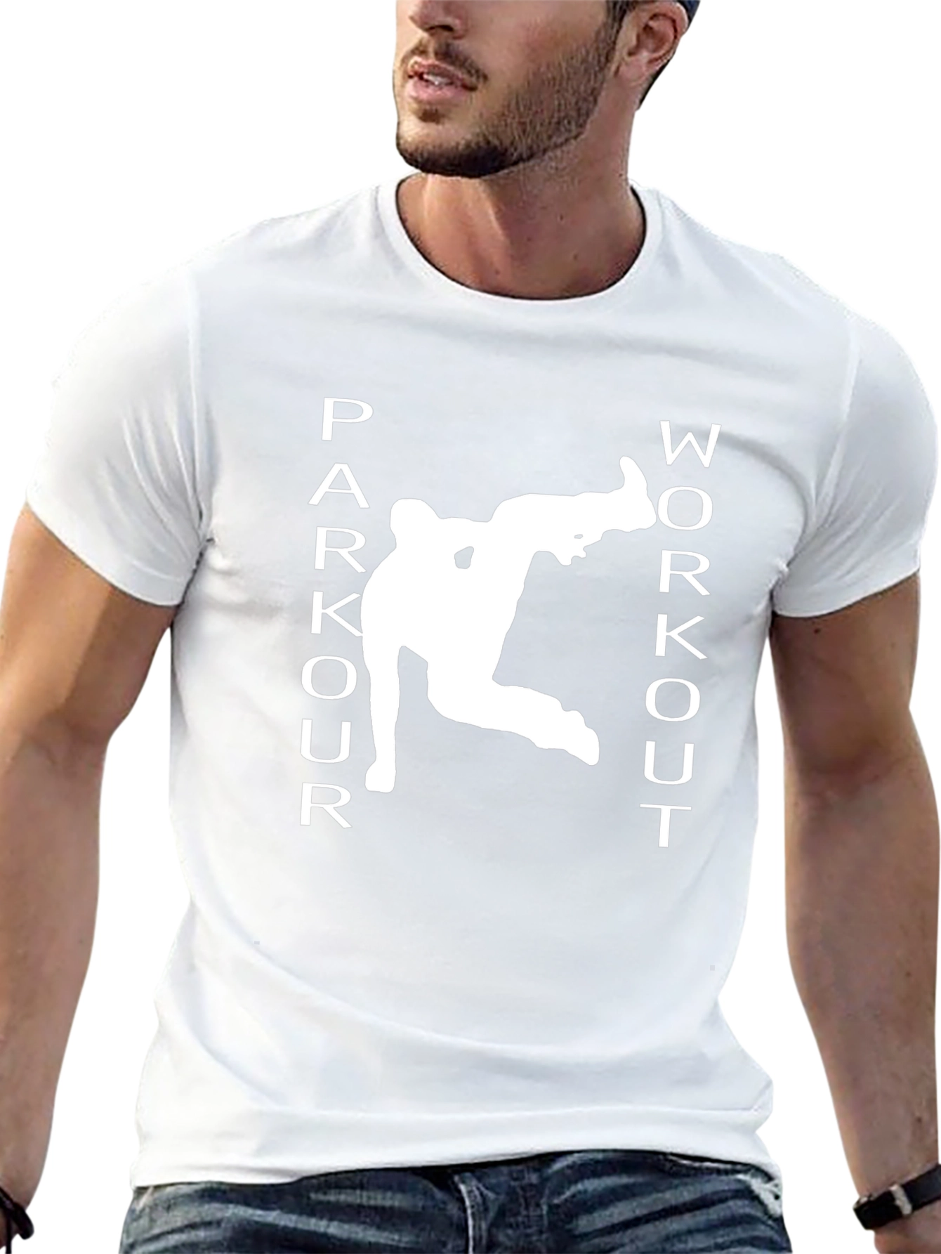 Parkour Workout Graphic Tee - Black Athletic T-Shirt