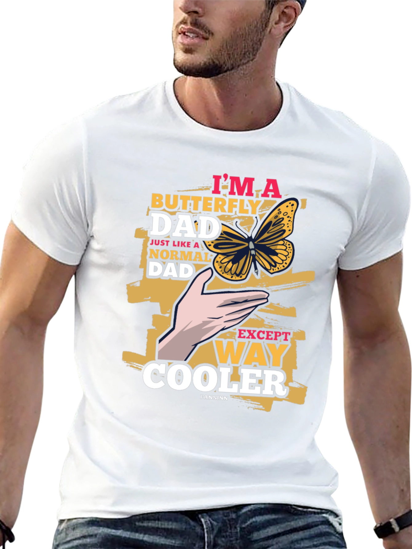 Butterfly Dad Graphic T-Shirt - Cool Fathers Day Tee