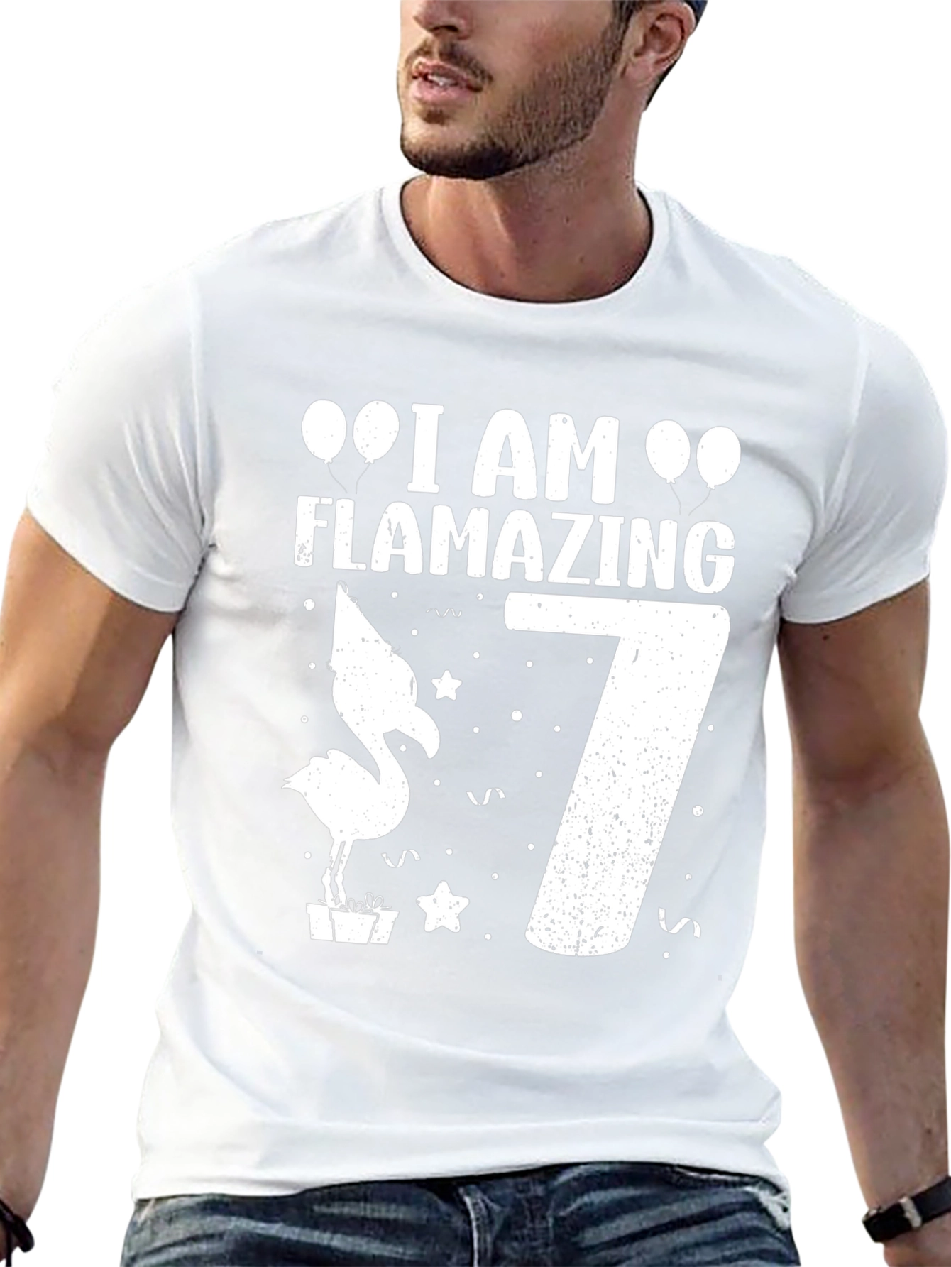Flamazing 7th Birthday T-Shirt - Fun Flamingo Tee