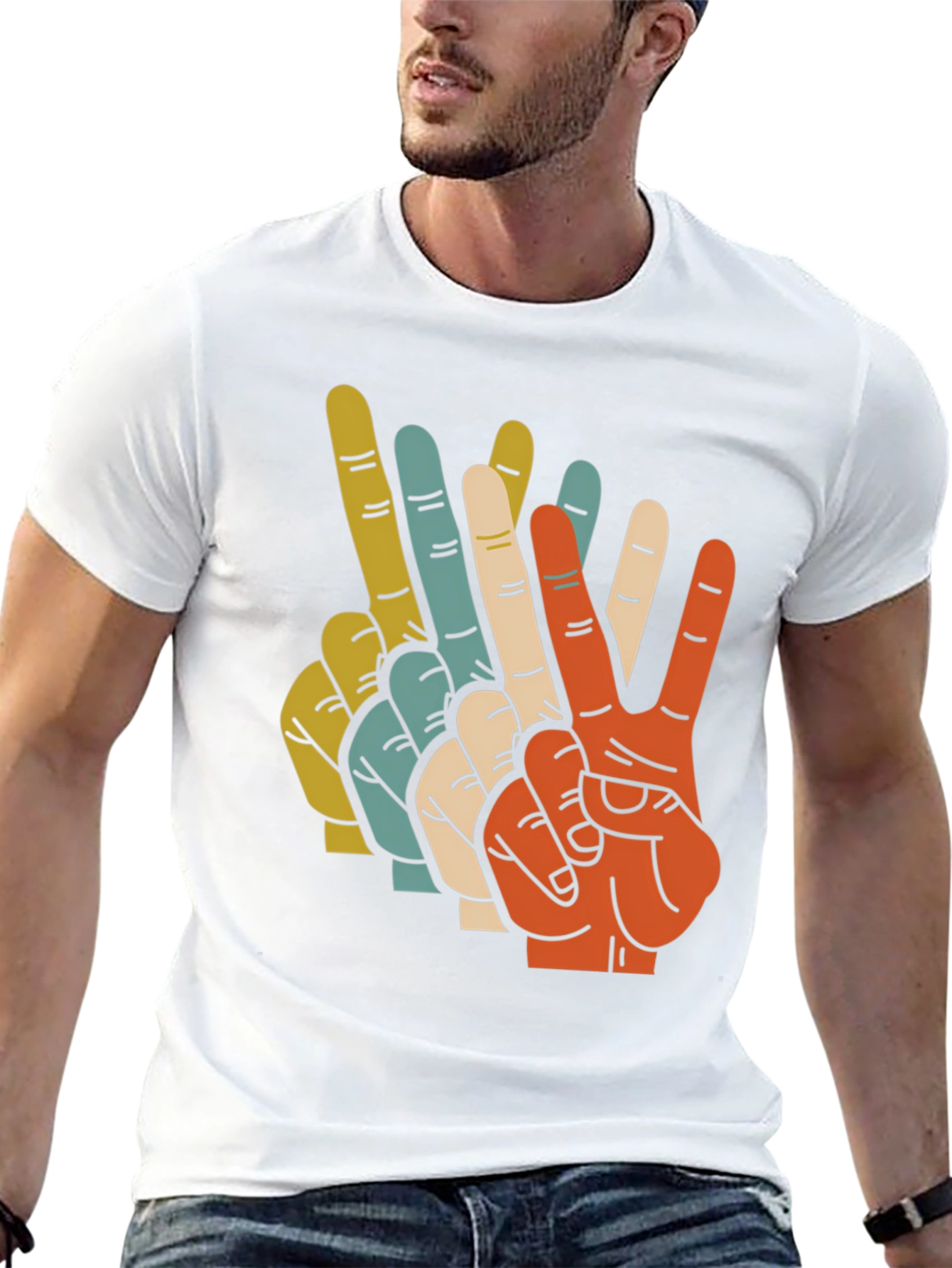 Retro Peace Sign Graphic T-Shirt
