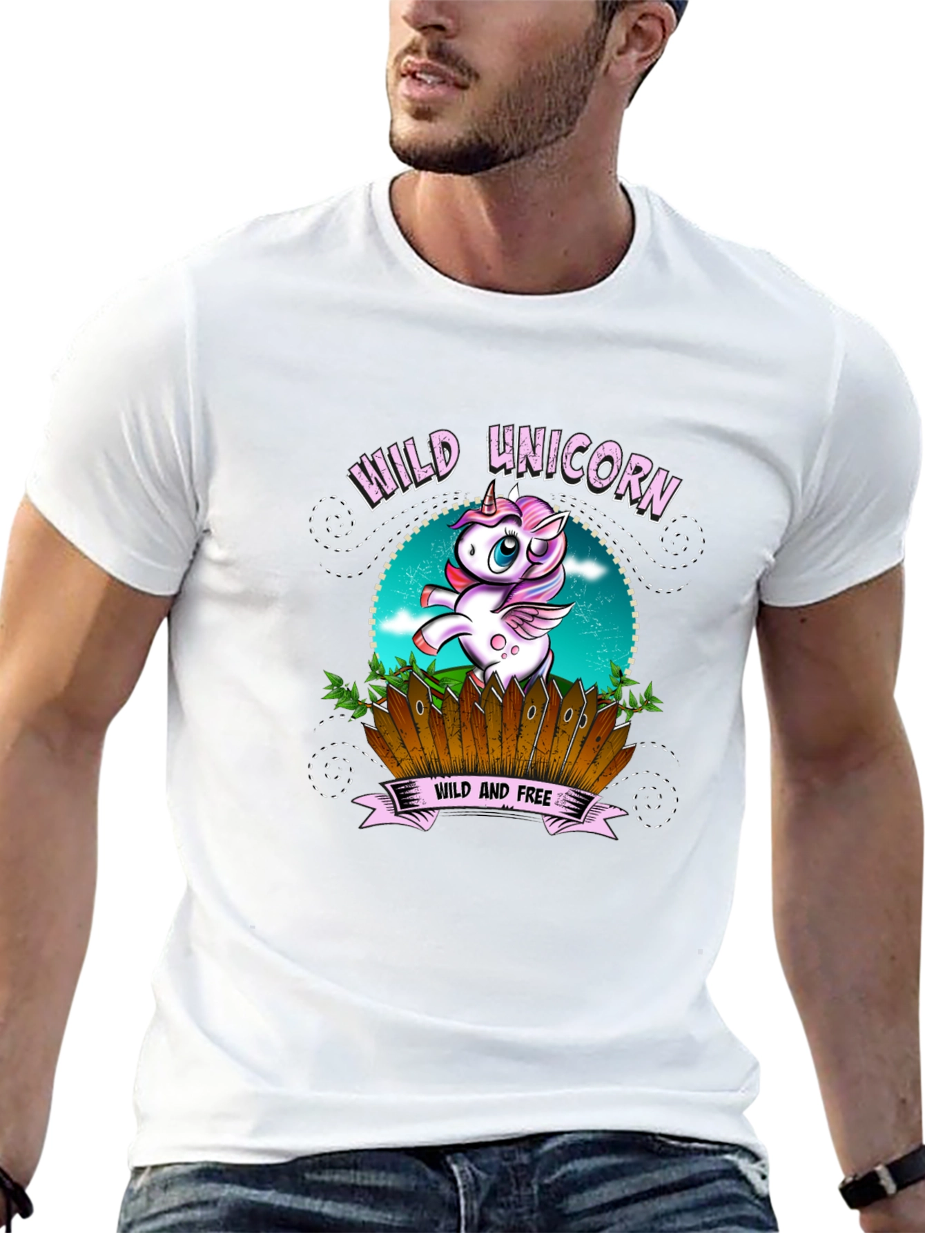 Wild Unicorn Black Graphic T-Shirt