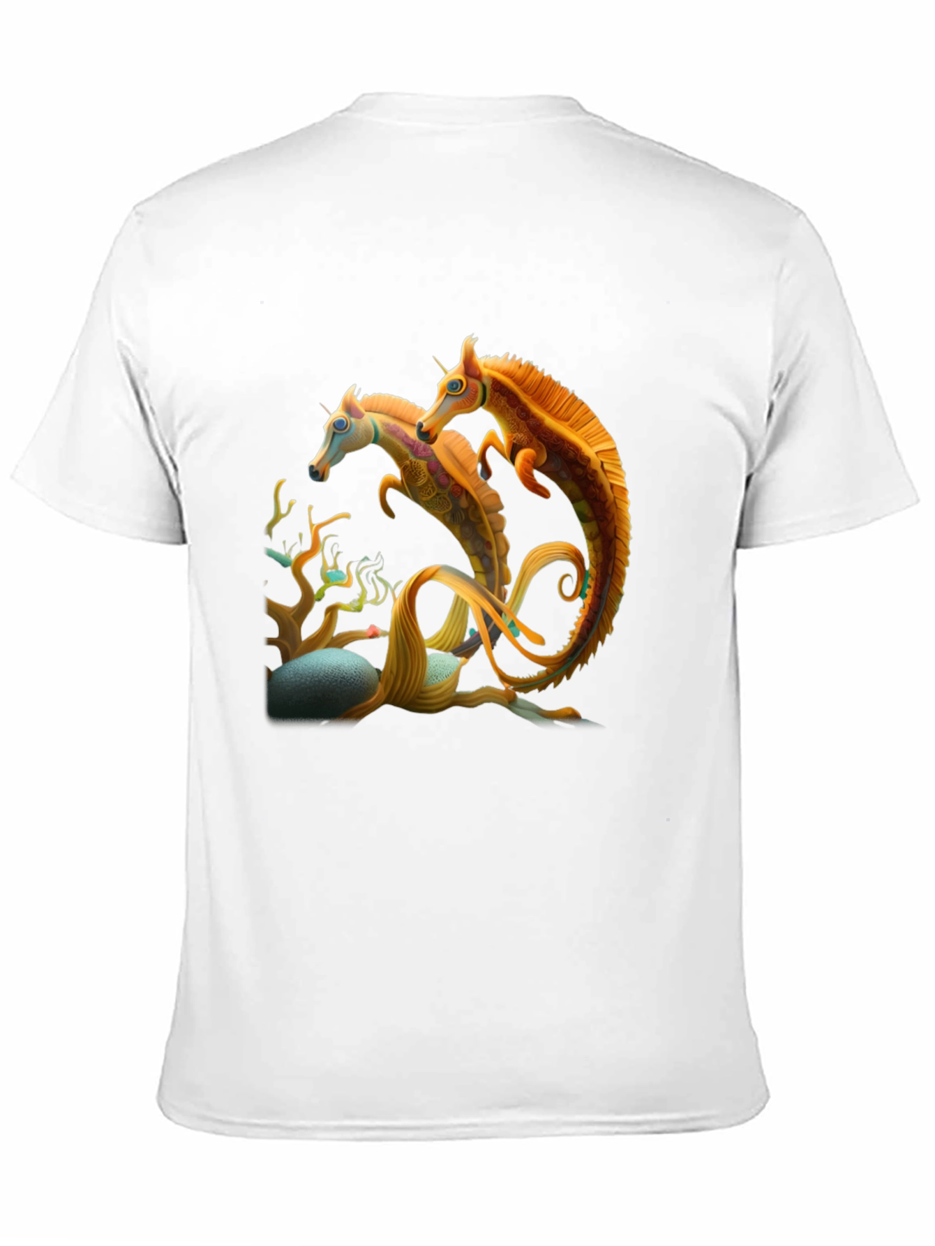 Fantasy Seahorse Graphic Tee - Mens Black T-Shirt