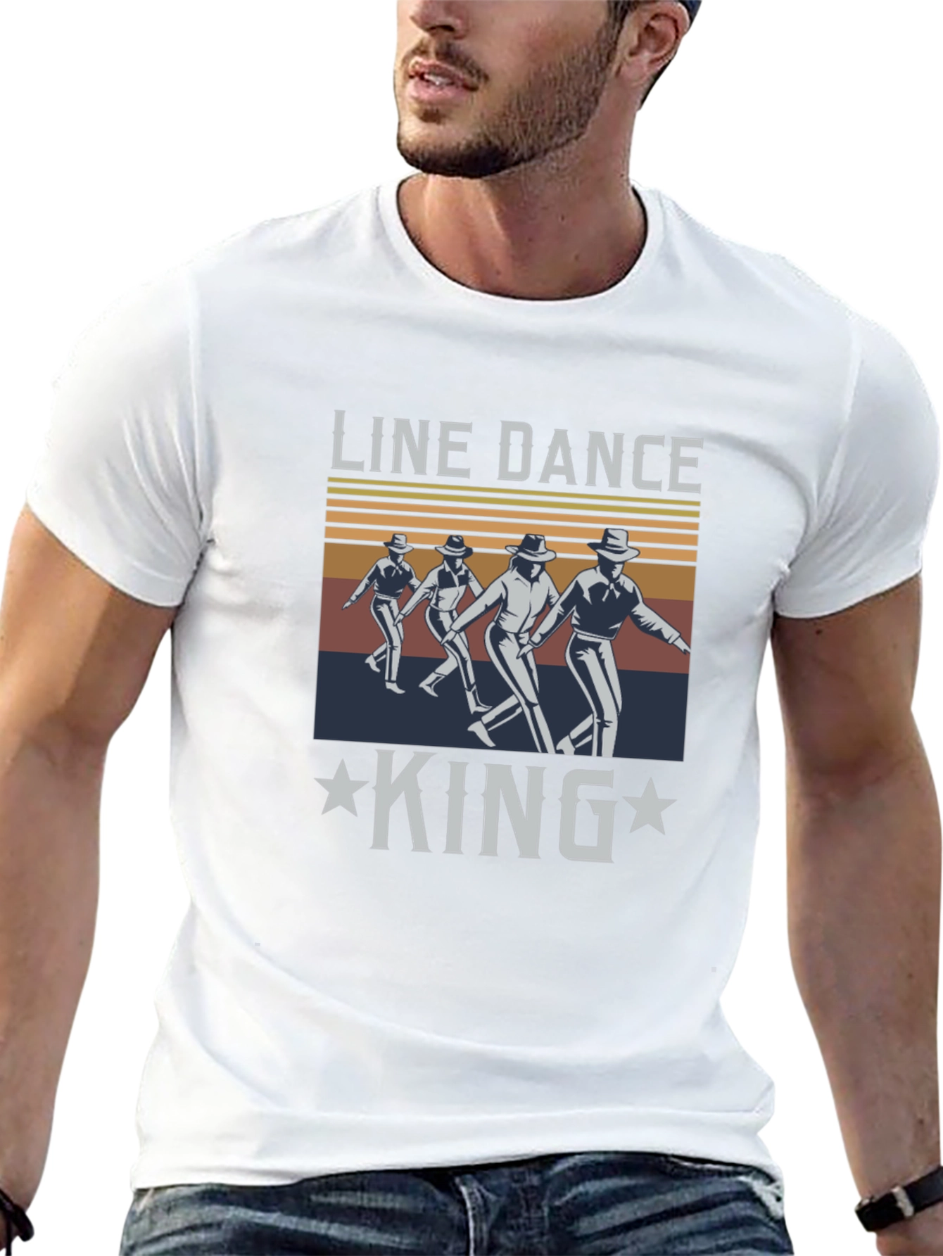 Line Dance King T-Shirt Western Style Tee