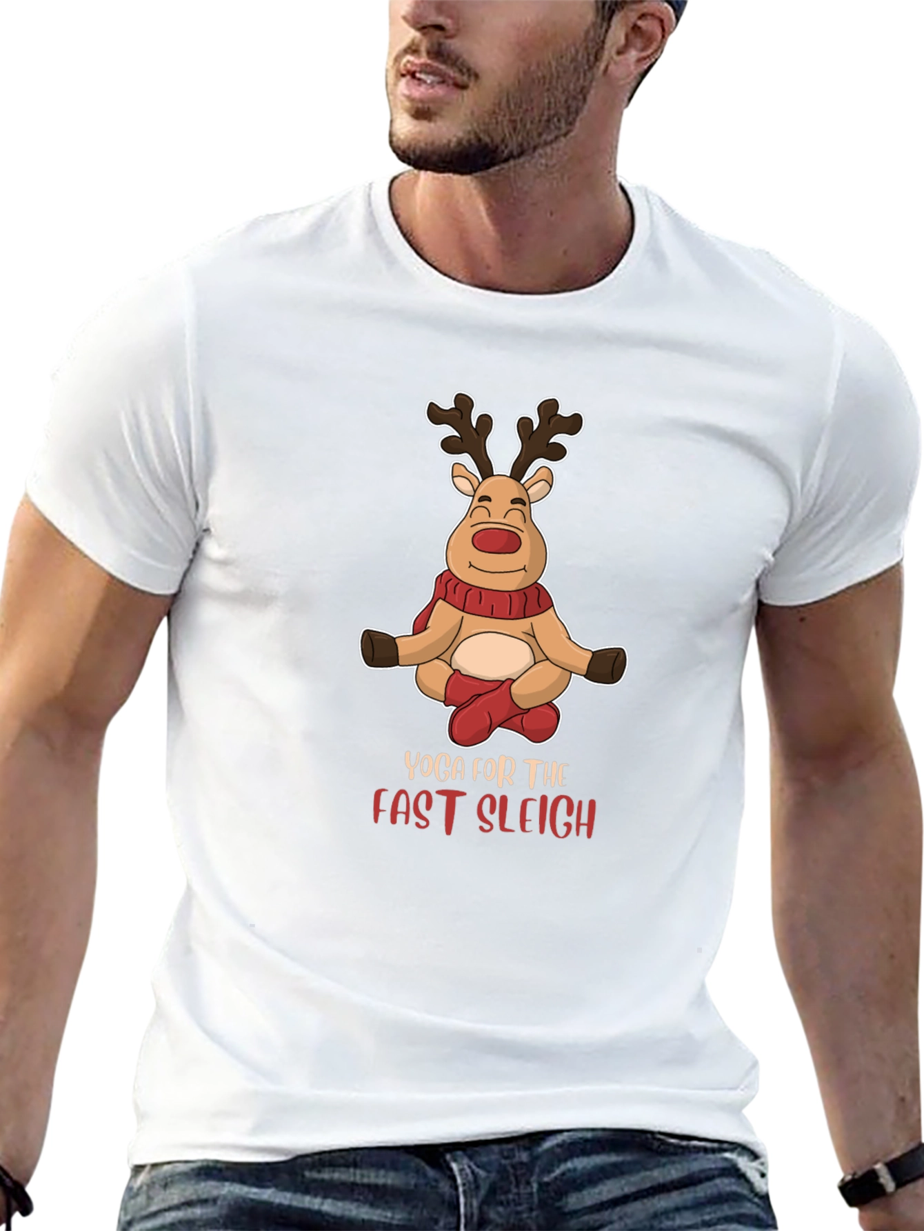 Yoga Reindeer Christmas T-Shirt