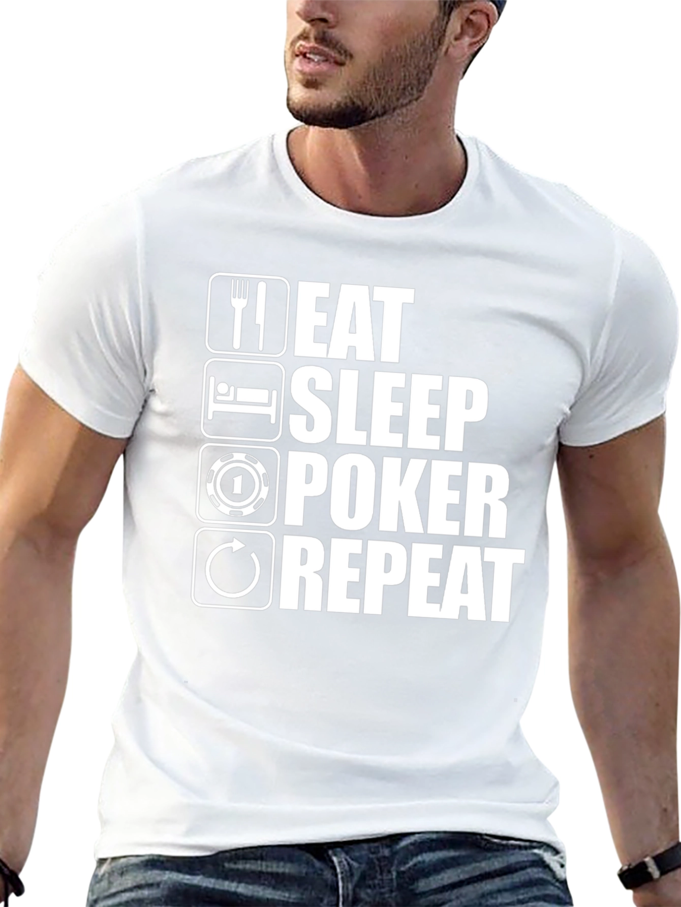Eat Sleep Poker Repeat Graphic T-Shirt