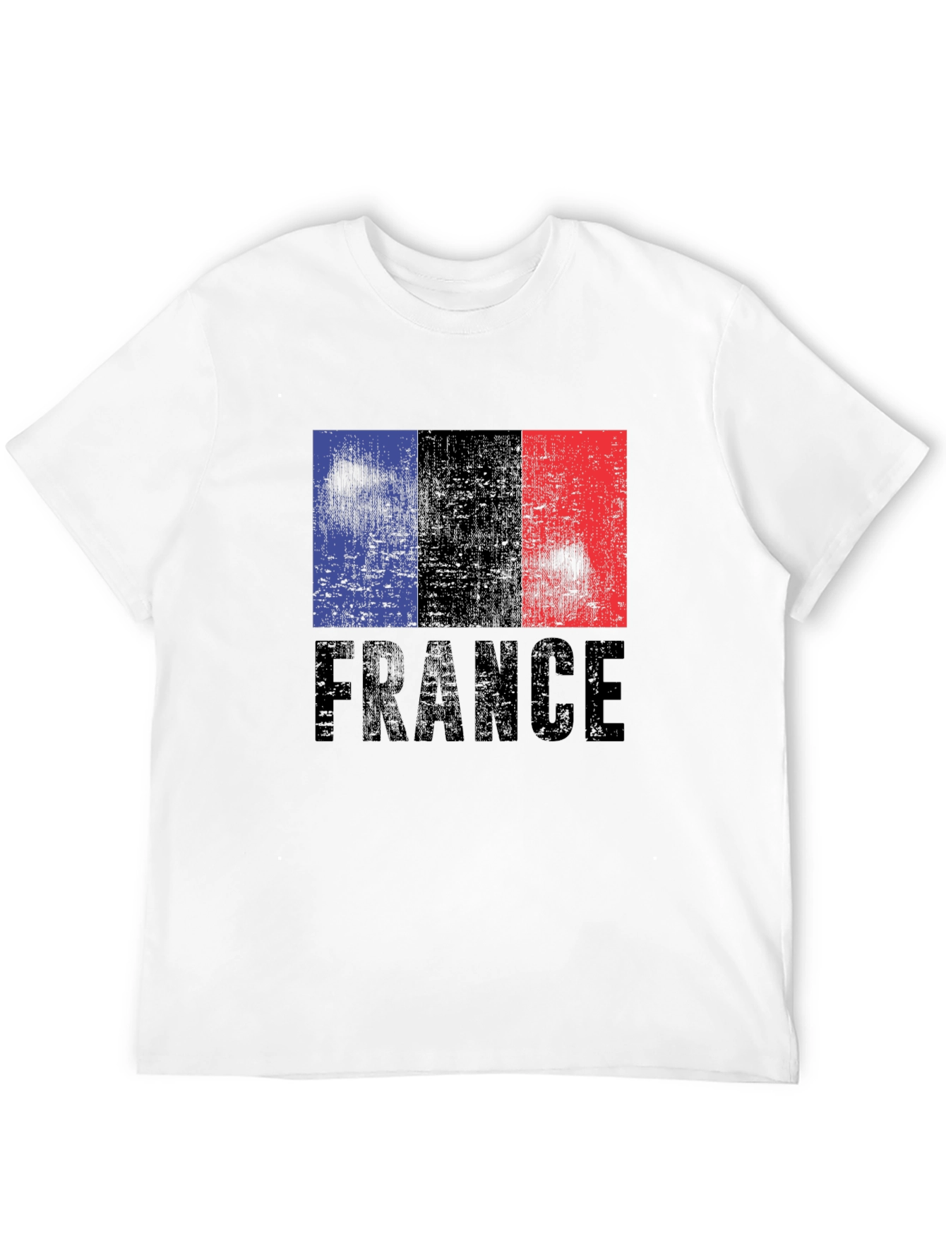 France Flag Graphic Print Black T-Shirt