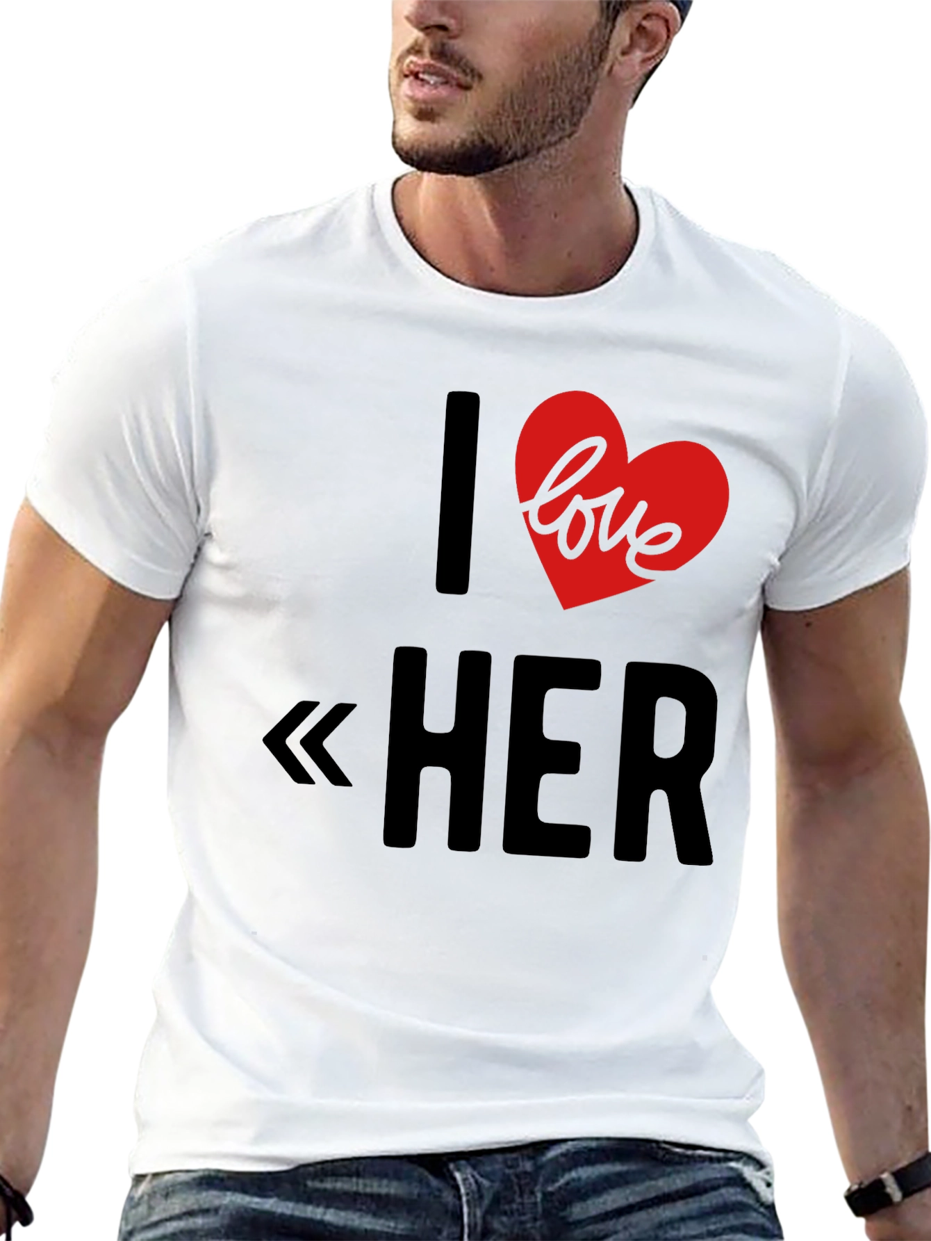 I Love Her Graphic Tee - Black