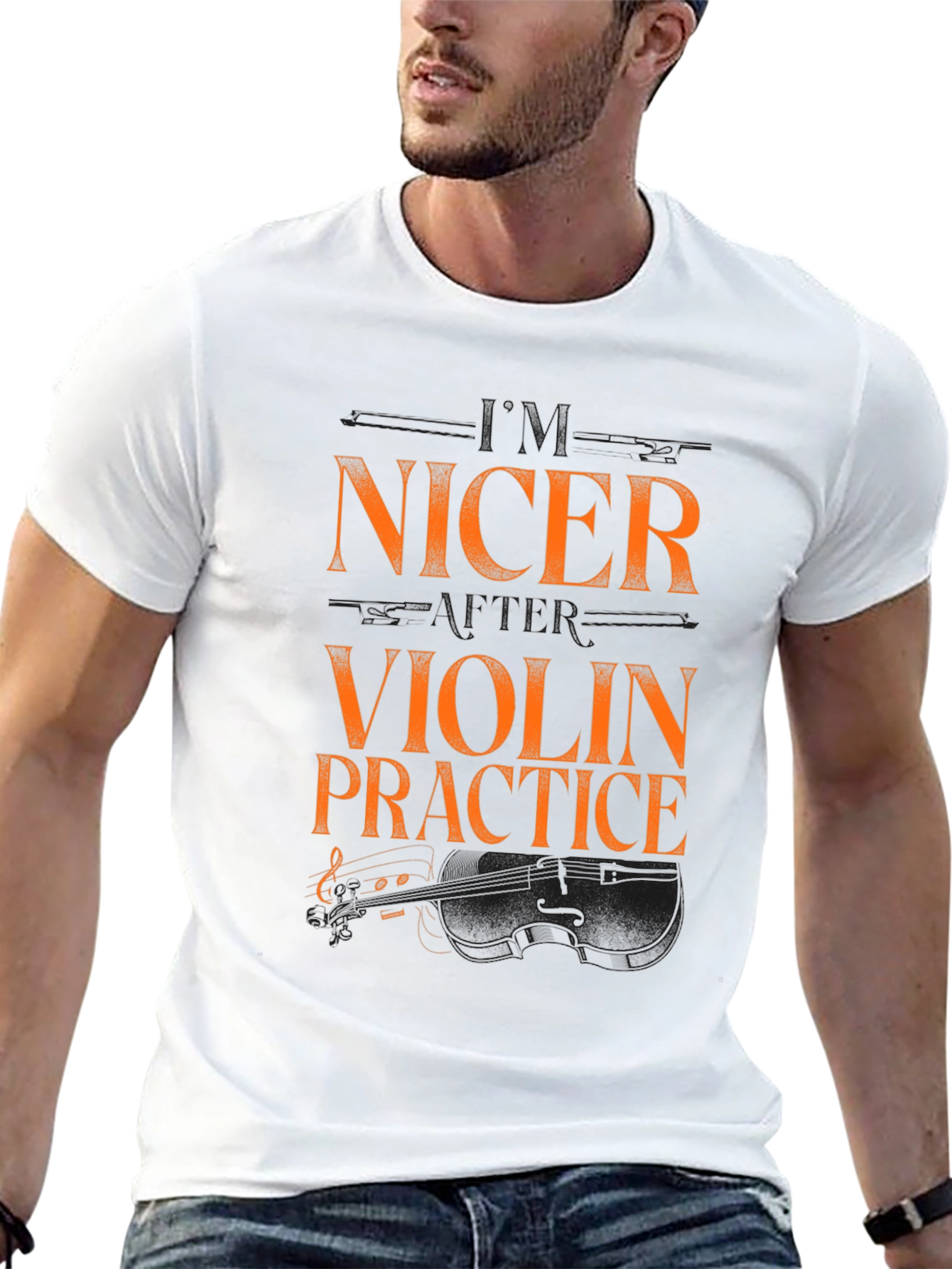 Nicer Violin Practice Black Graphic Tee