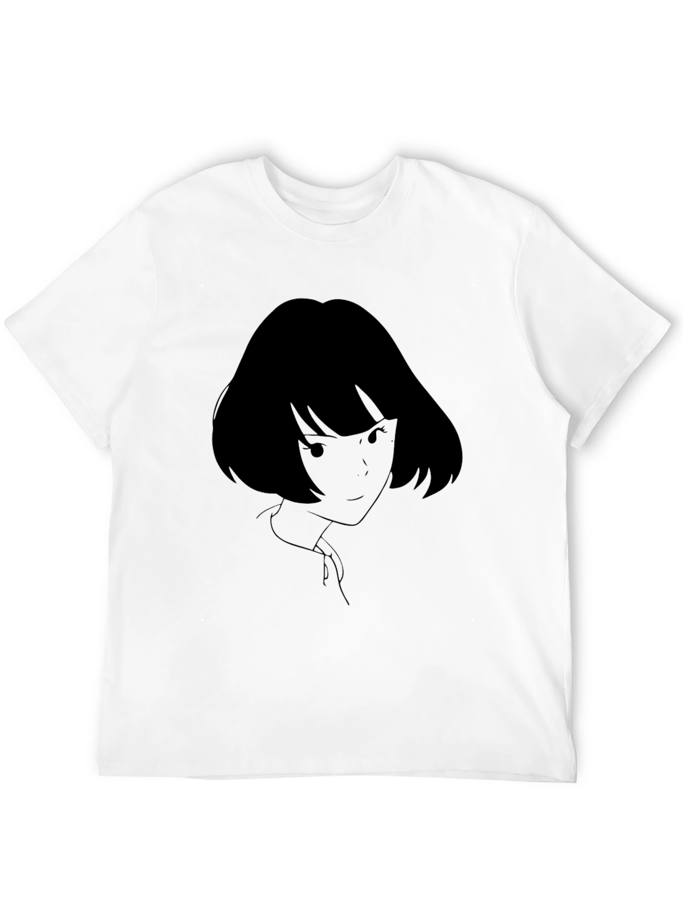 Anime Girl Graphic Black T-Shirt