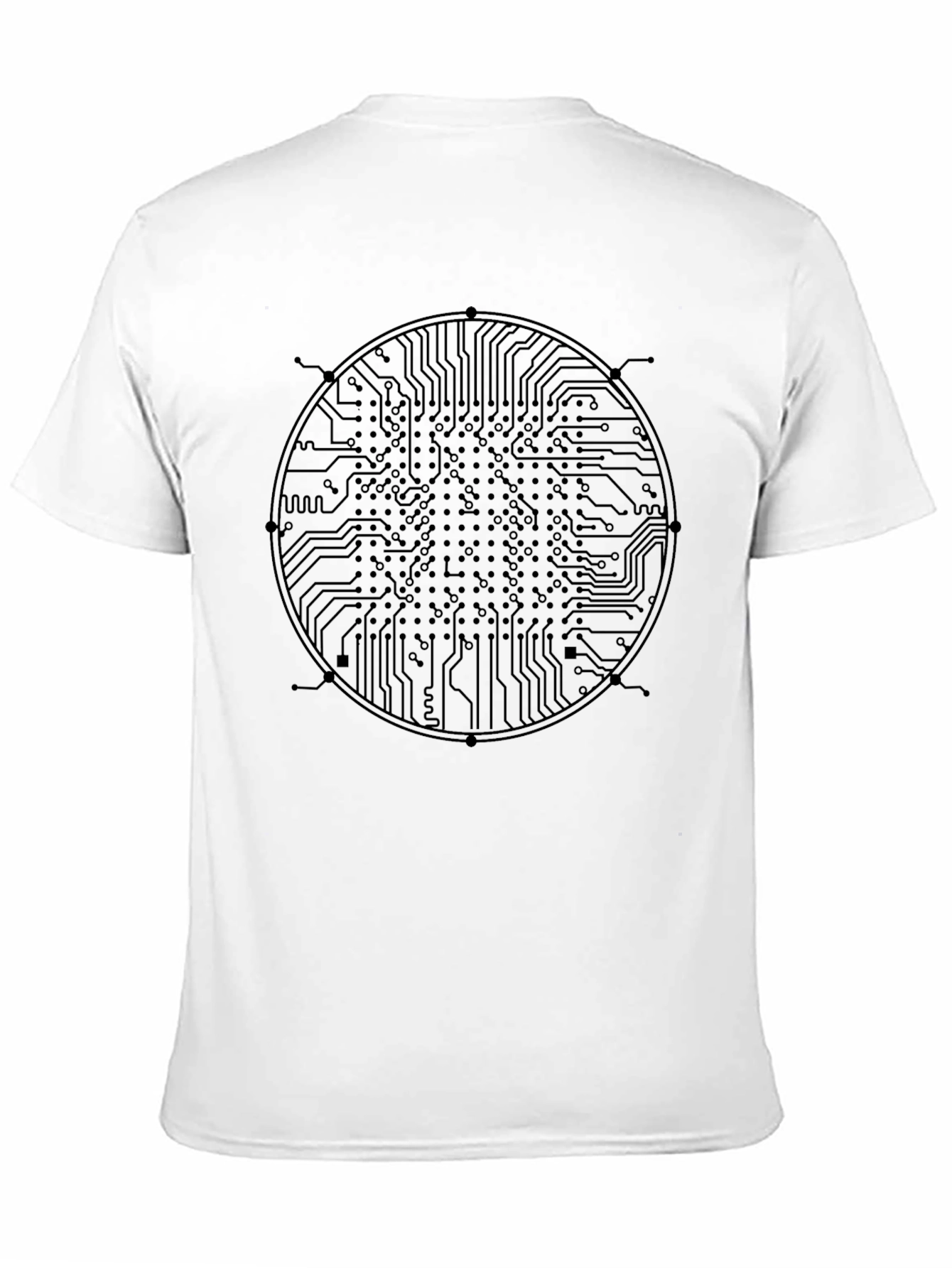 Circuit Board Graphic Tee - Black Cotton T-Shirt