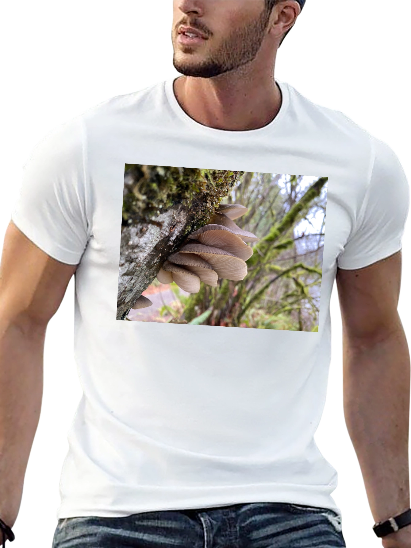 Mushroom Nature Scene Graphic T-Shirt