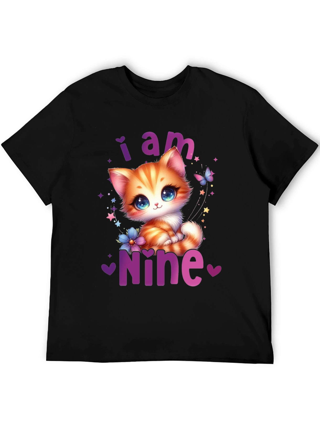 Cute Kitten I am Nine Birthday T-Shirt