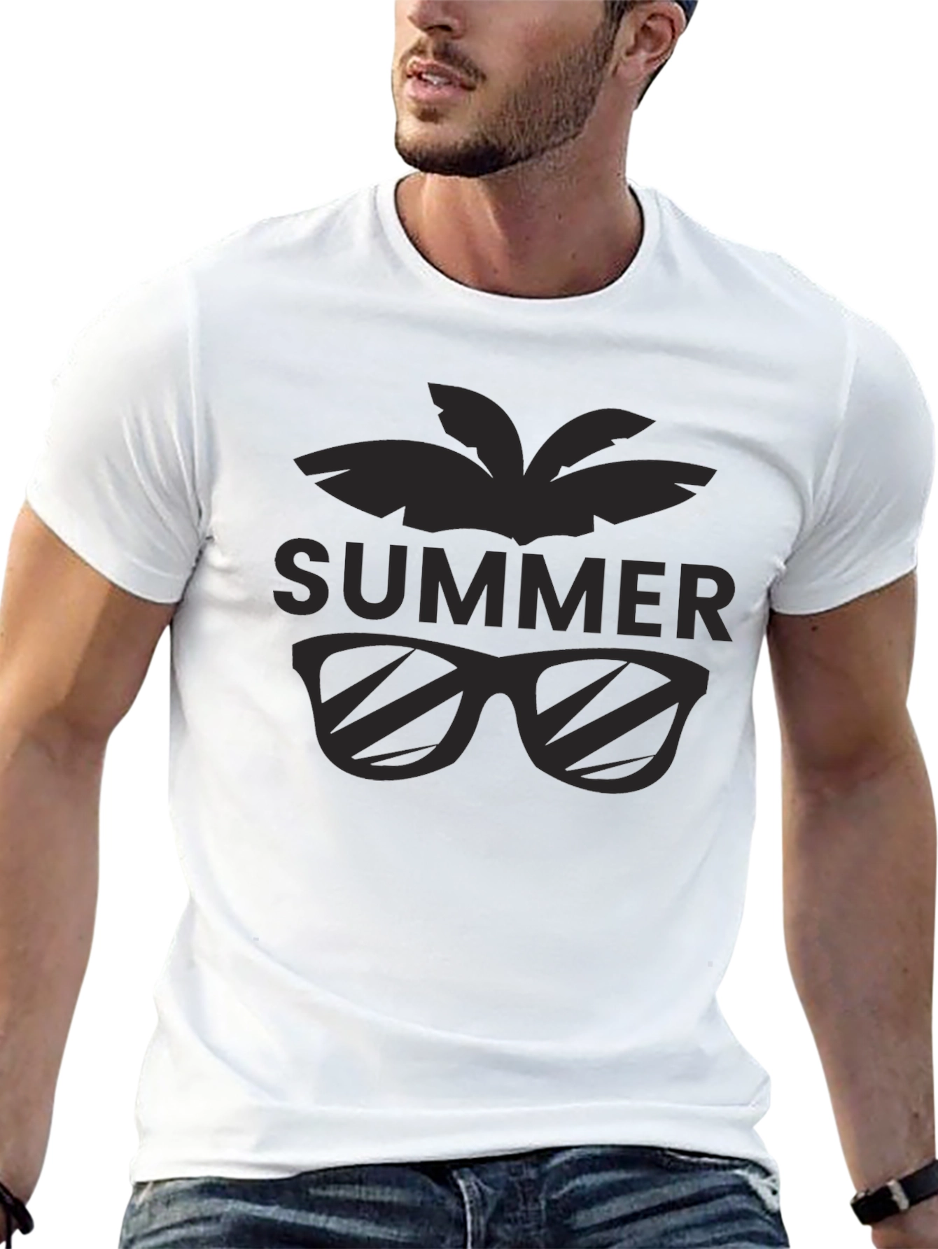 Summer Vibes Tee - Palm Tree Sunglasses Graphic T-Shirt
