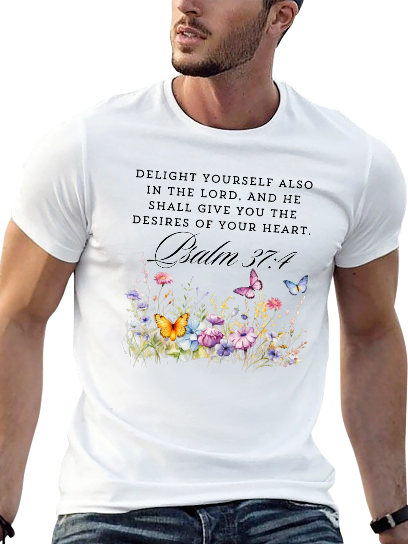 Psalm 37:4 Floral T-Shirt
