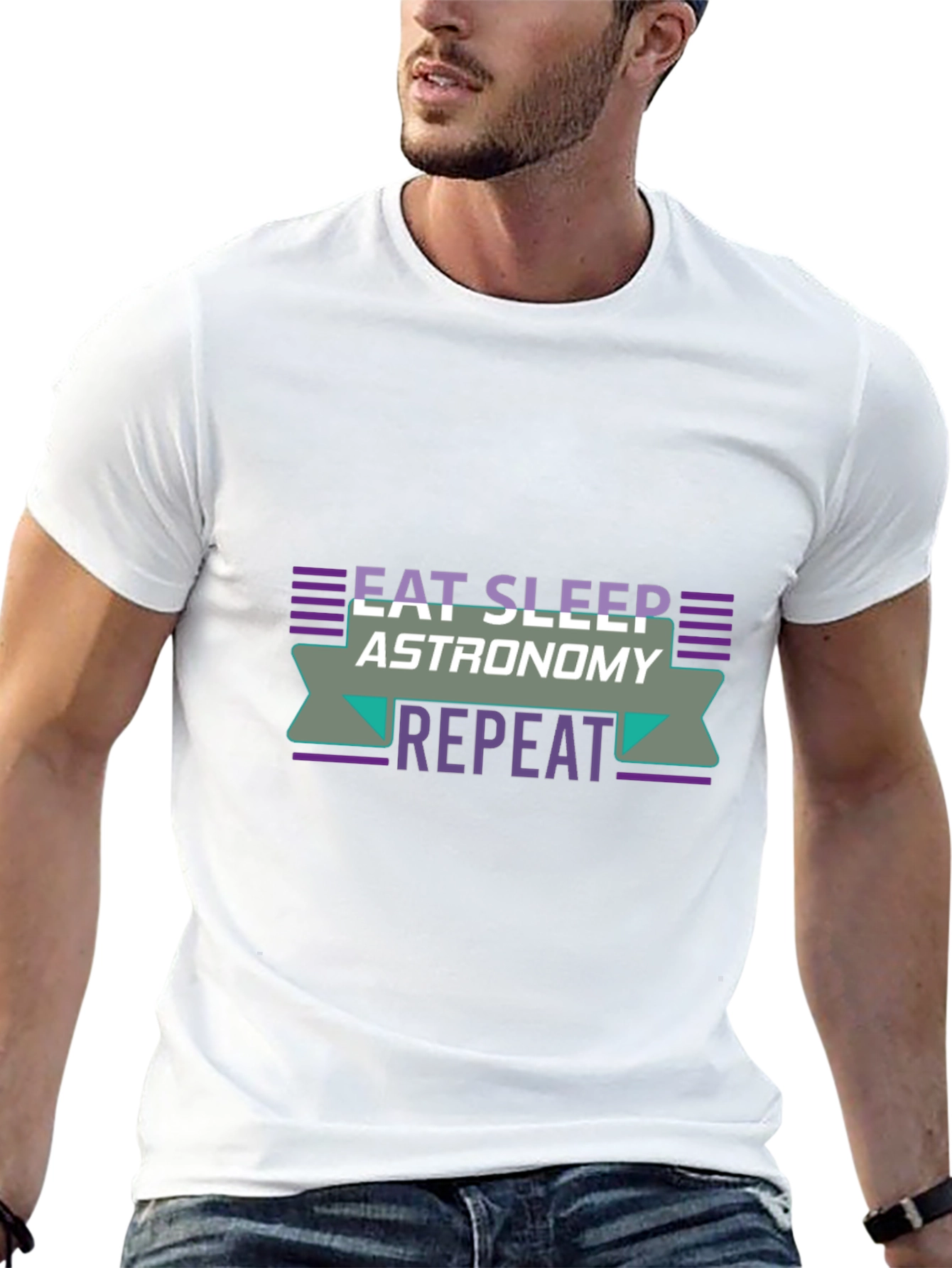 Eat Sleep Astronomy Repeat Black T-Shirt